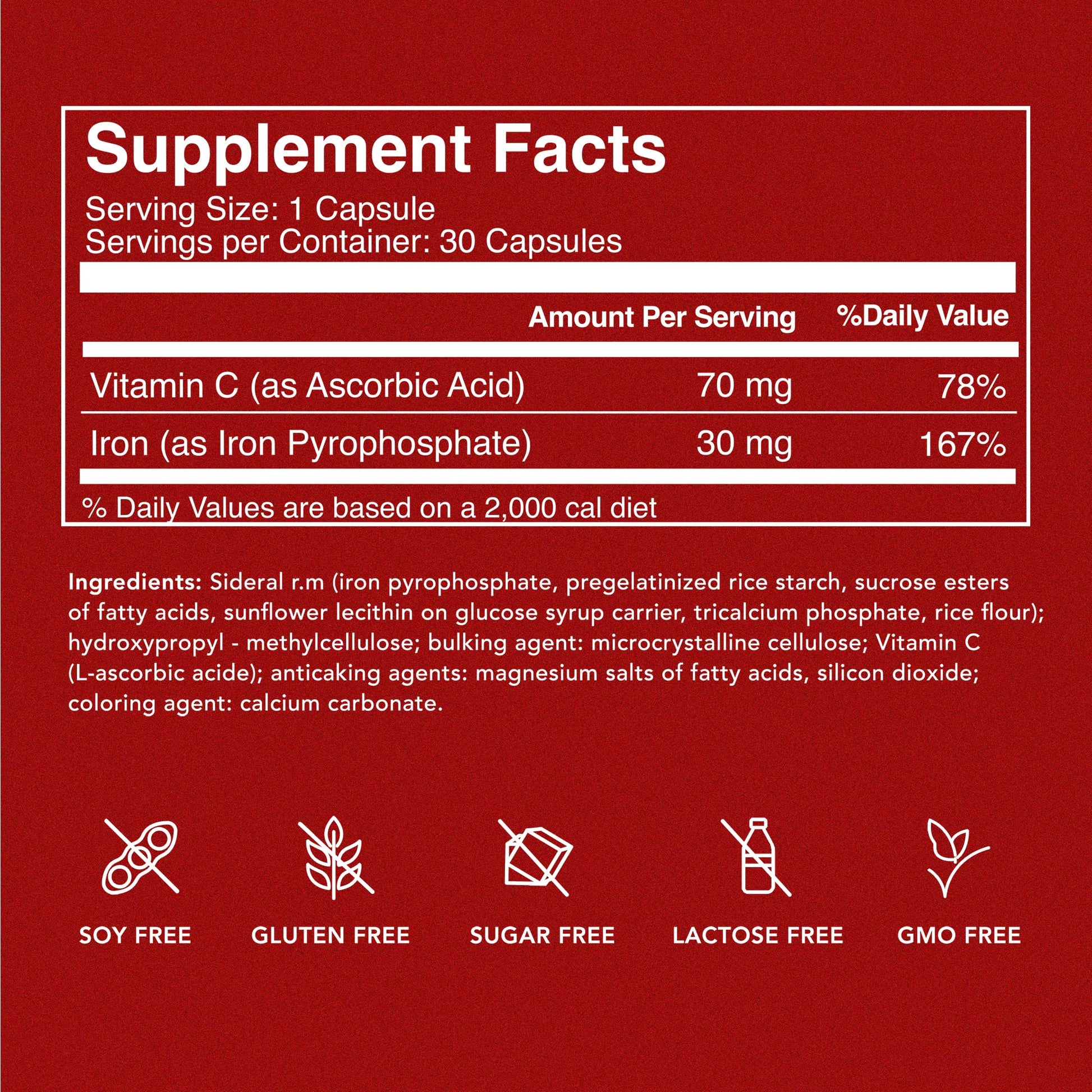 SiderAL Forte Iron Supplement Clinically Proven to Increase Levels Without Side Effects | Sucrosomial High Absorption Gentle Iron Pills for Women and Men | Vitamin C | Anemia & Energy Support | 30 ct PHARMANUTRA uk supplements