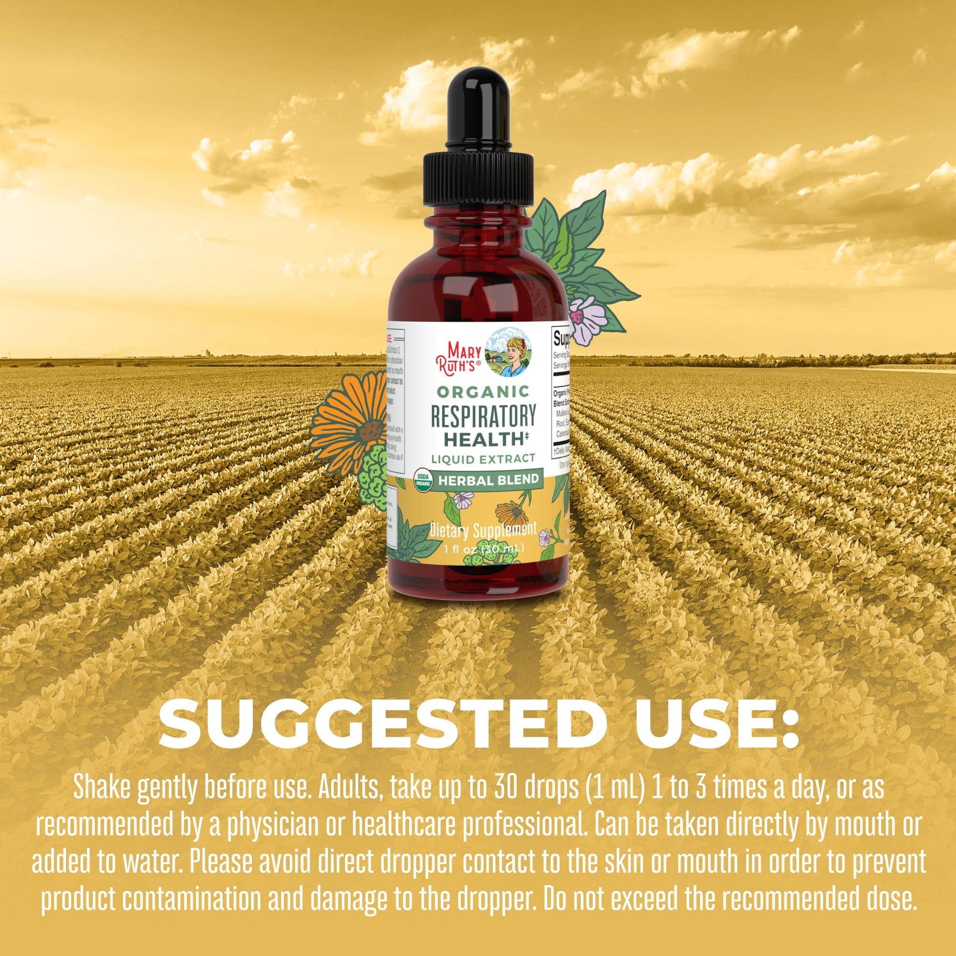 MaryRuth's | USDA Organic Respiratory Health Herbal Supplement Extract MaryRuth Organics uk supplements