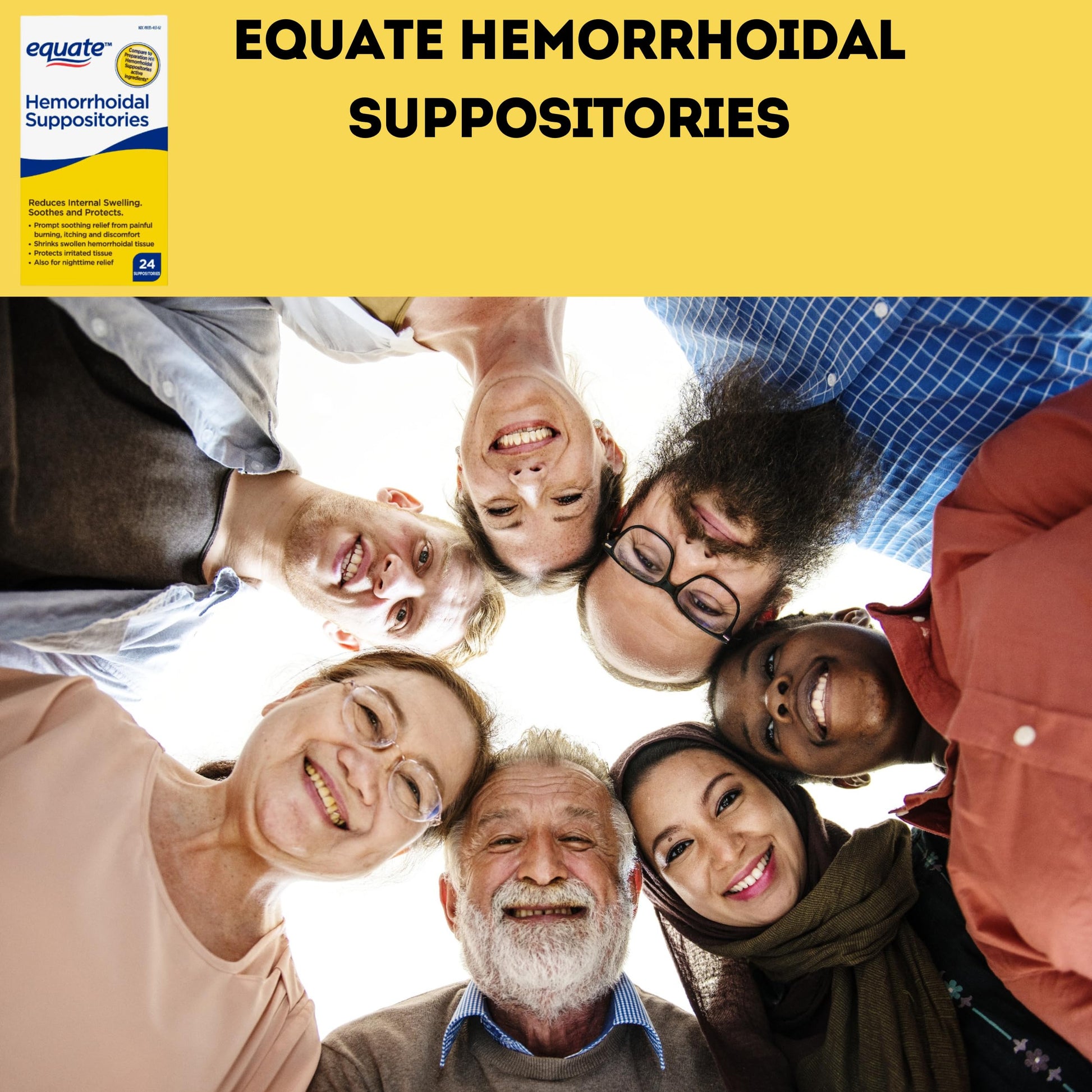 Equate Hemorrhoidal Suppositories 24 Ct Pack of 01 24 Total + me Gusta Sticker ME GUSTA SHOP uk supplements