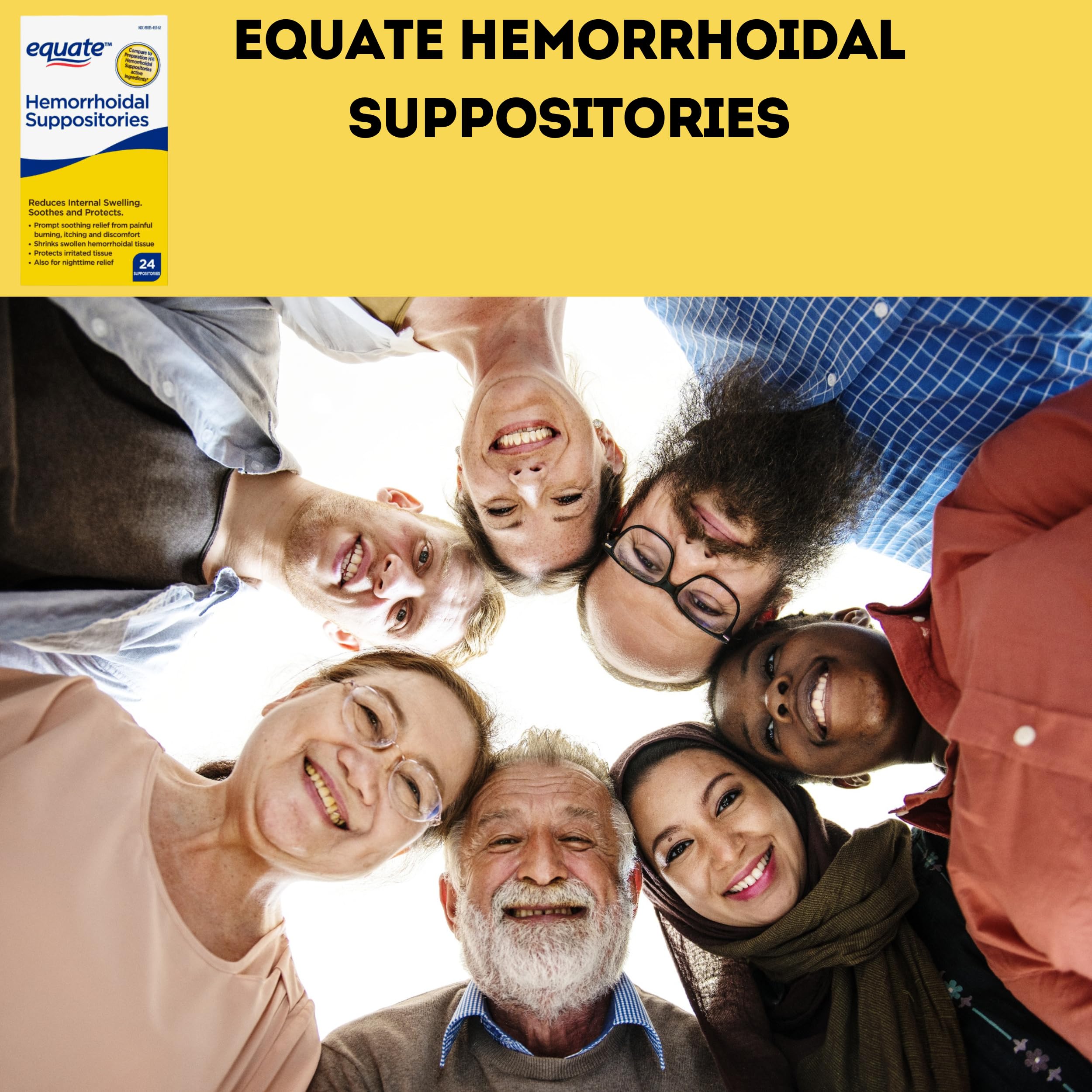 Equate Hemorrhoidal Suppositories 24 Ct Pack of 01 24 Total + me Gusta Sticker ME GUSTA SHOP uk supplements