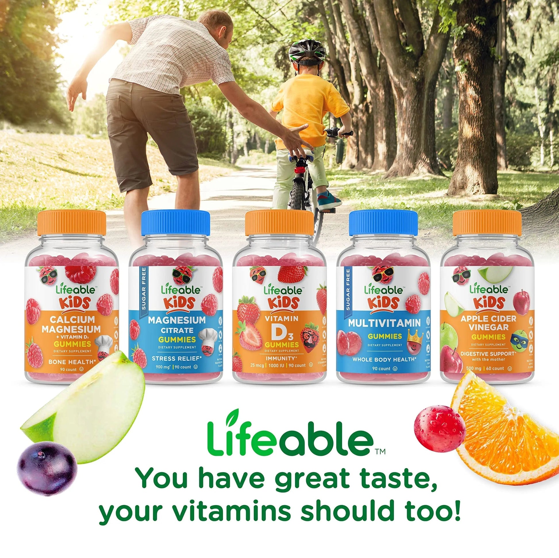 Lifeable Turmeric Curcumin Kids + Multivitamin Kids, Gummies Bundle - Great Tasting, Vitamin Supplement Lifeable uk supplements