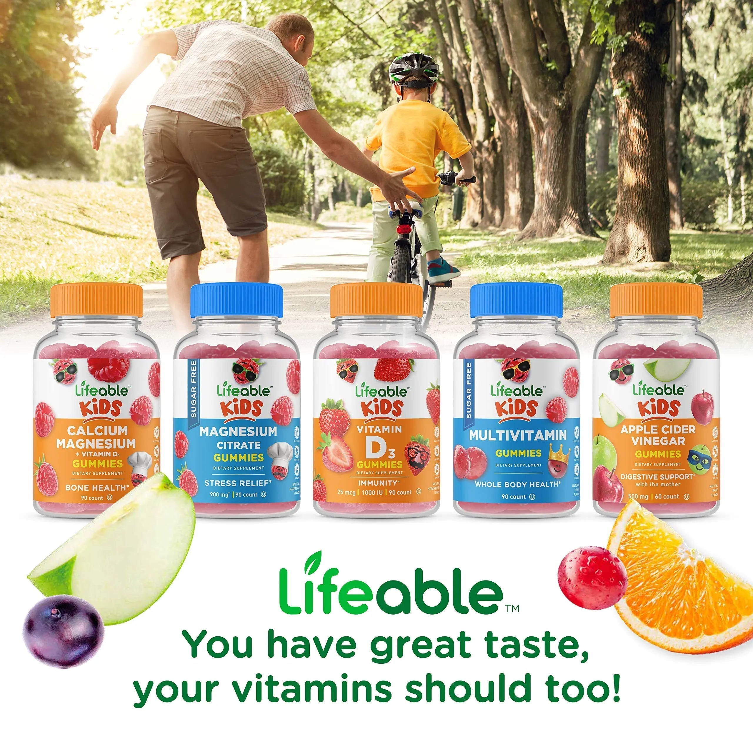 Lifeable Turmeric Curcumin Kids + Multivitamin Kids, Gummies Bundle - Great Tasting, Vitamin Supplement Lifeable uk supplements