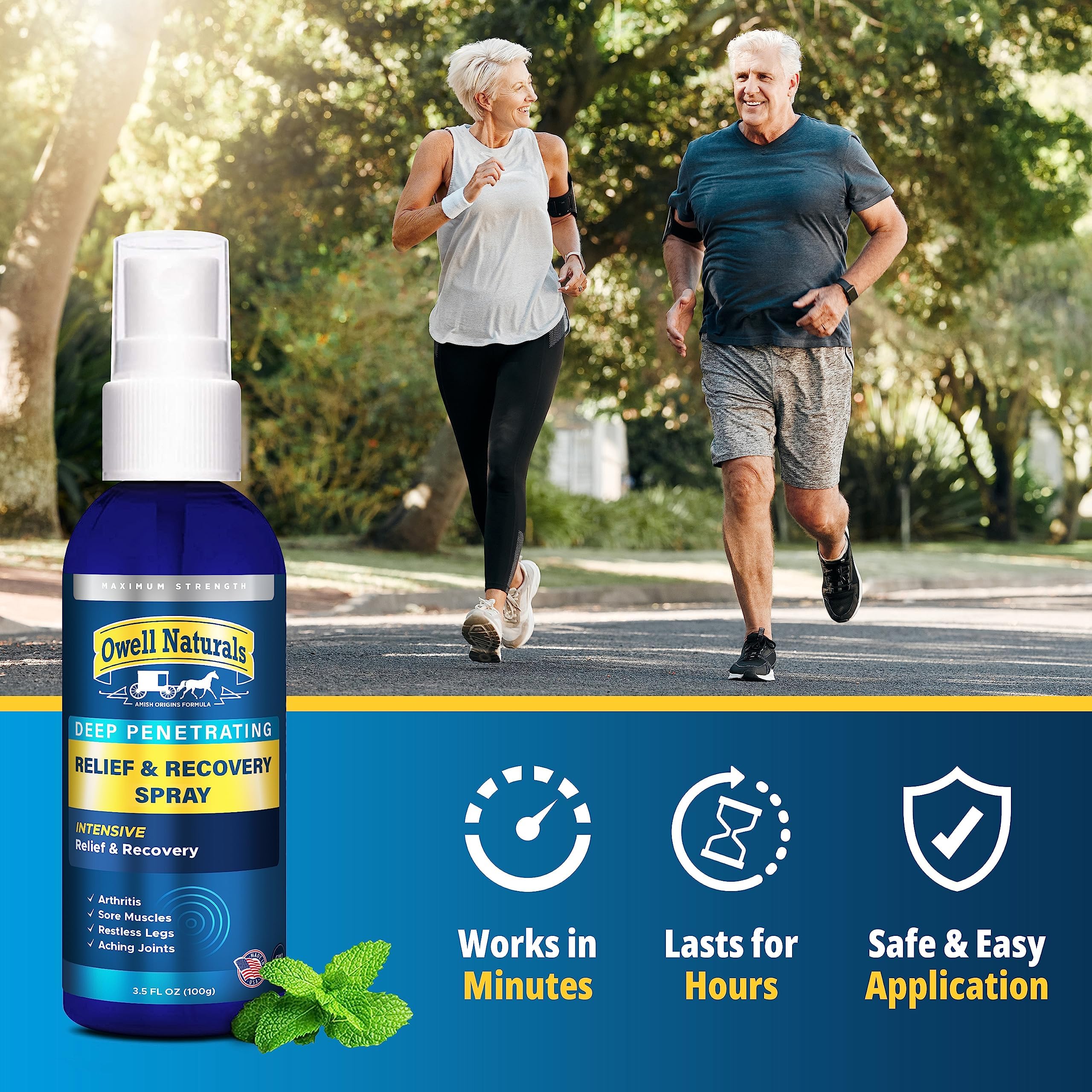 Amish Origins Deep Penetrating Pain Relief Liquid Spray - Fast-Acting, Natural Relief for Muscle Aches, Joint Pain, and Stiffness - 3.5 oz Spray Bottle Amish Origins uk supplements