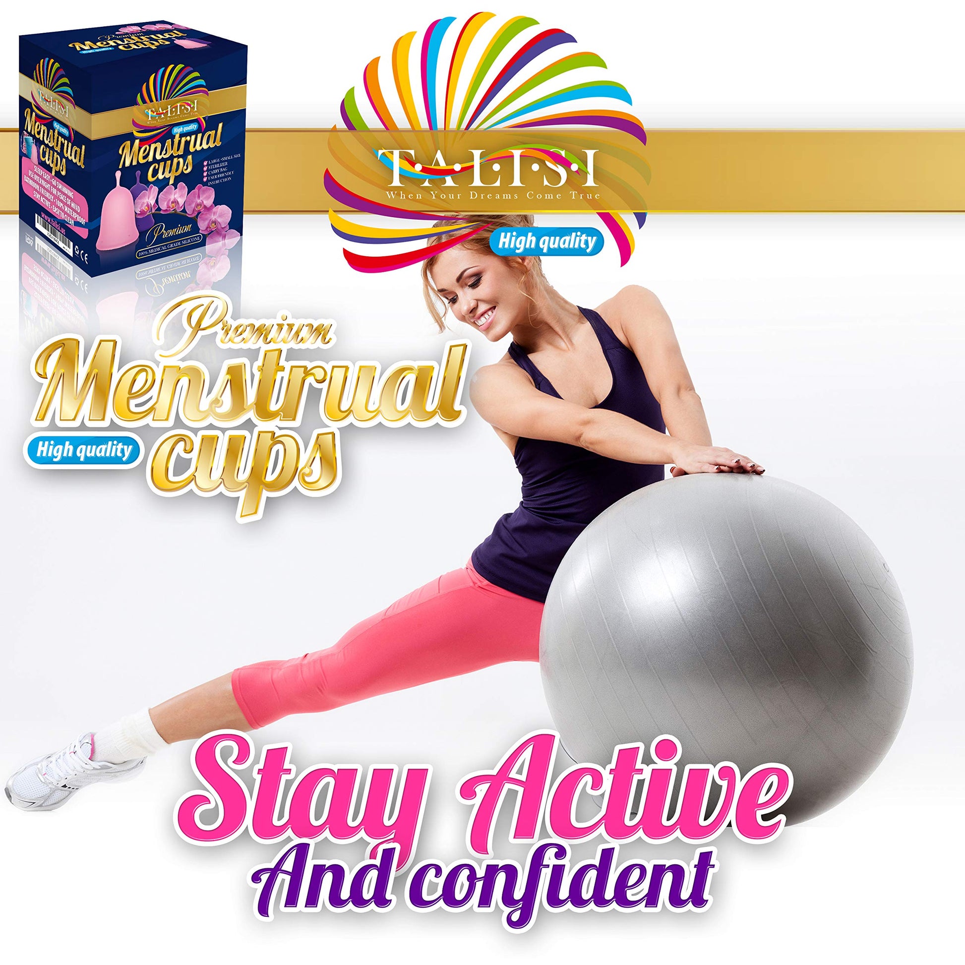 Talisi Menstrual Cups Set of 2 with Collapsible Silicone Sterilizer - Soft & Flexible Sensitive Feminine TALISI WHEN YOUR DREAMS COME TRUE uk supplements