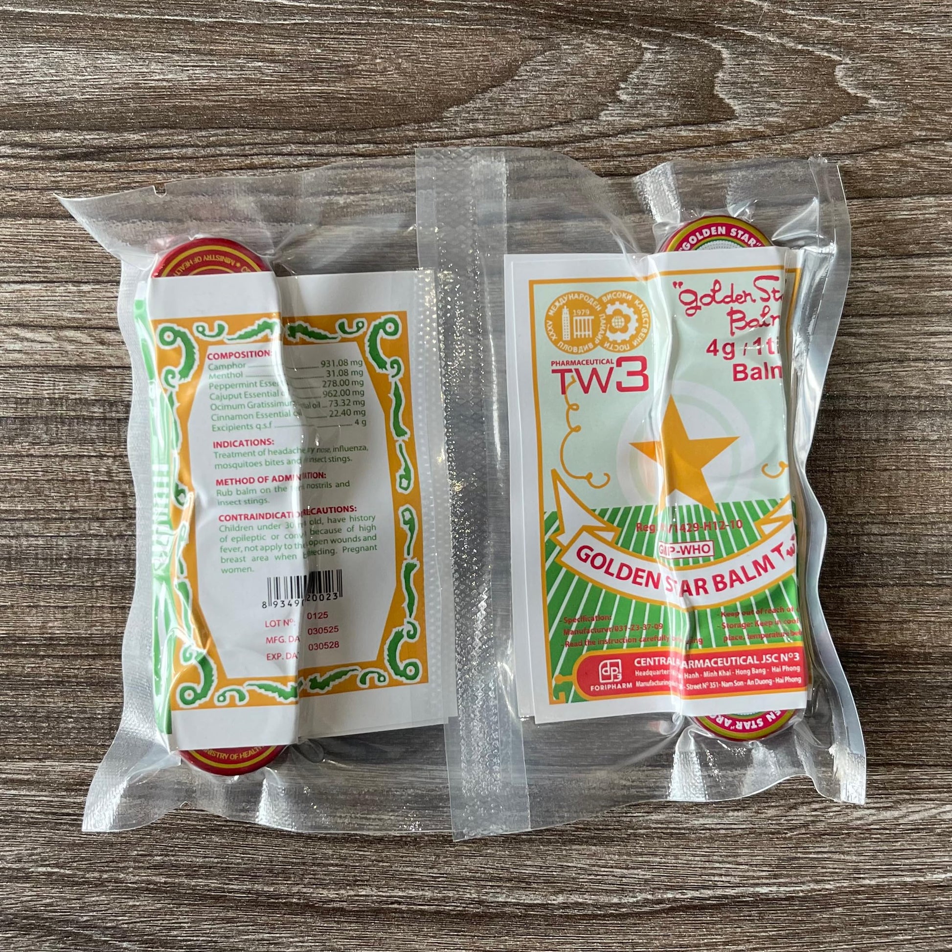Golden Star Aromatic Balm (Pack of 8) - Authentic Vietnamese Cao Sao Vang - Support Fast Relief for Headaches, Muscle Pain, Colds, & Insect Bites - Natural Essential Oils - Travel Size 4g Tins Pharmaceutical TW3 uk supplements