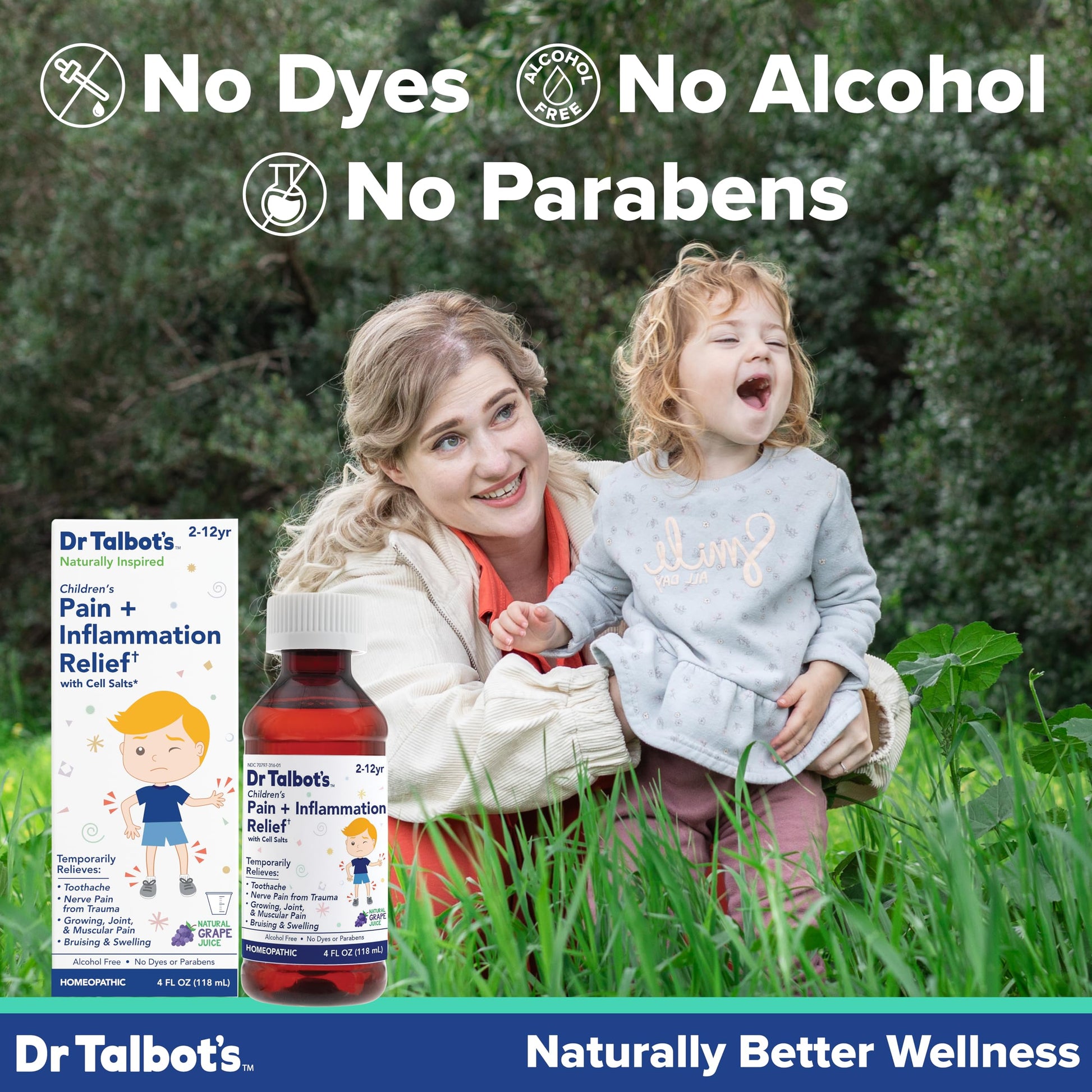 Dr. Talbot's Pain + Inflammation Relief Liquid Medicine for Children, Includes Dosage Cup, Grape Juice Flavor, 4 Fl Oz (Packaging May Vary) Dr. Talbot's uk supplements