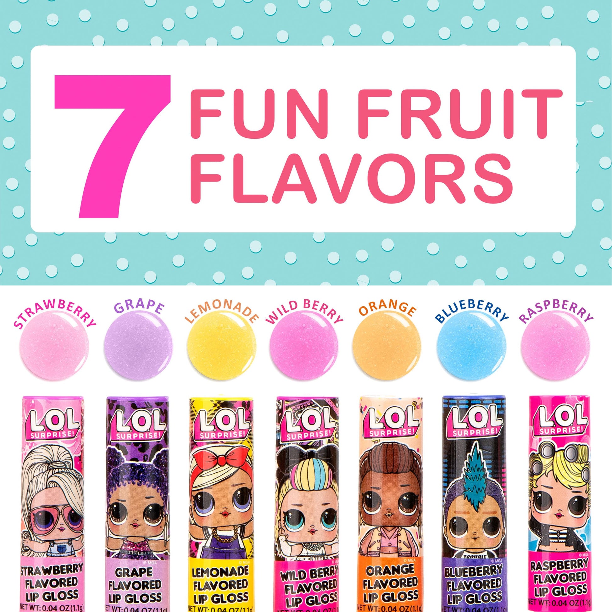 L.O.L Surprise 7-Pack Lip Gloss for Girls, Lol Lip Gloss L.O.L. Surprise! uk supplements