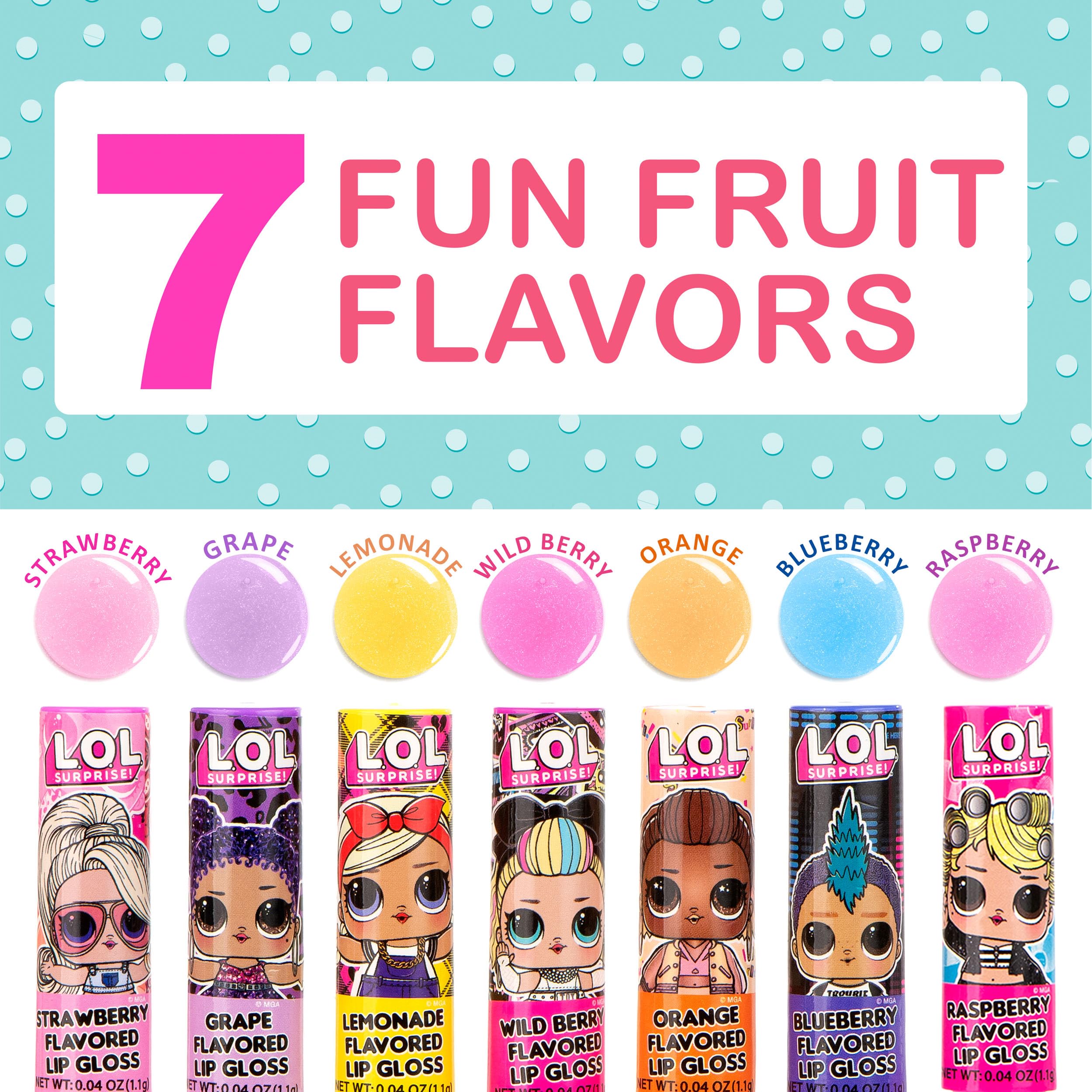 L.O.L Surprise 7-Pack Lip Gloss for Girls, Lol Lip Gloss L.O.L. Surprise! uk supplements