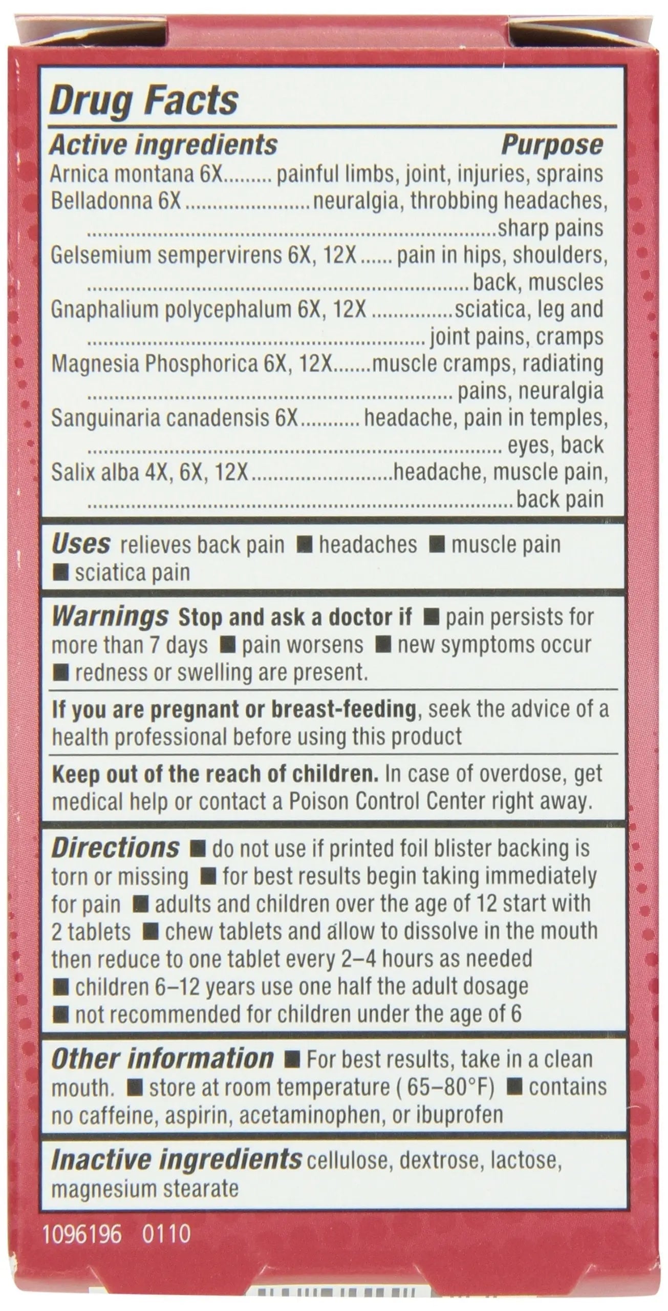 Natrabio Pain Relief Tablets, 60 Count NatraBio uk supplements