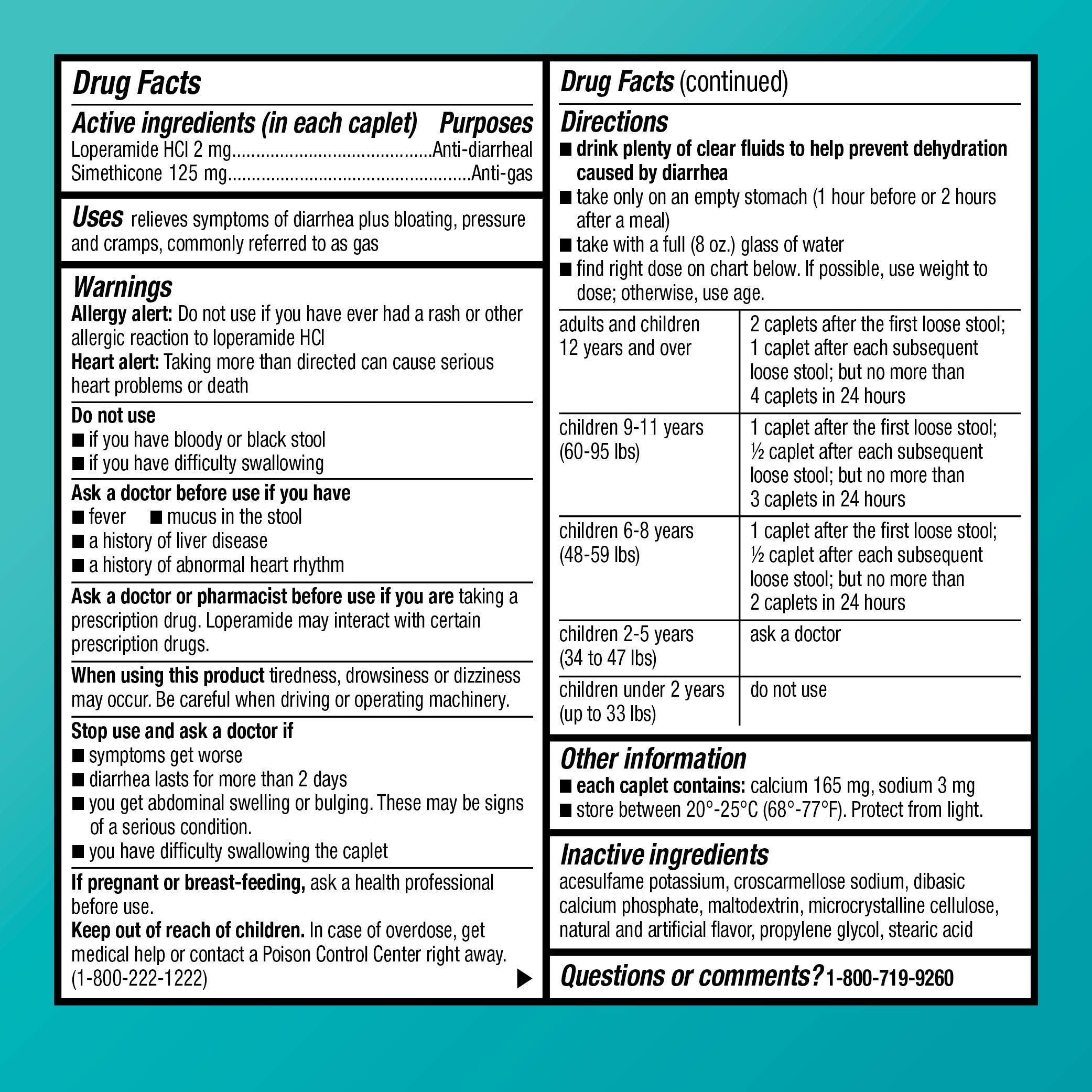 Amazon Basic Care Loperamide Hydrochloride 2 mg and Simethicone 125 mg Tablets, Multi-Symptom Relief, Anti-Diarrheal, Bloating and Cramps, Gas Relief, 24 Count Amazon Basic Care uk supplements