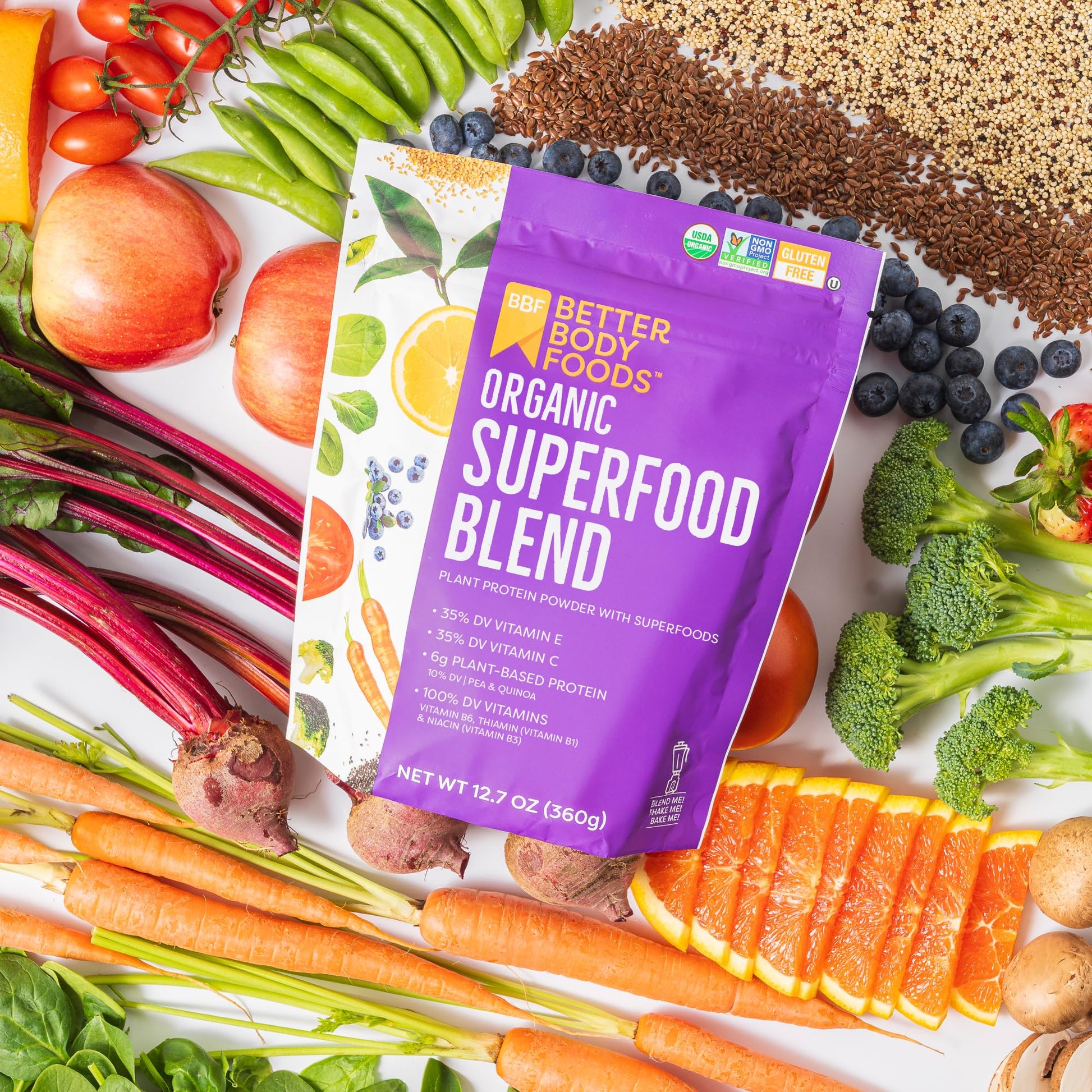 BetterBody Foods Organic Superfood Powder with Protein, Vitamins C, E, and B12 (12.7 oz.) BetterBody Foods uk supplements