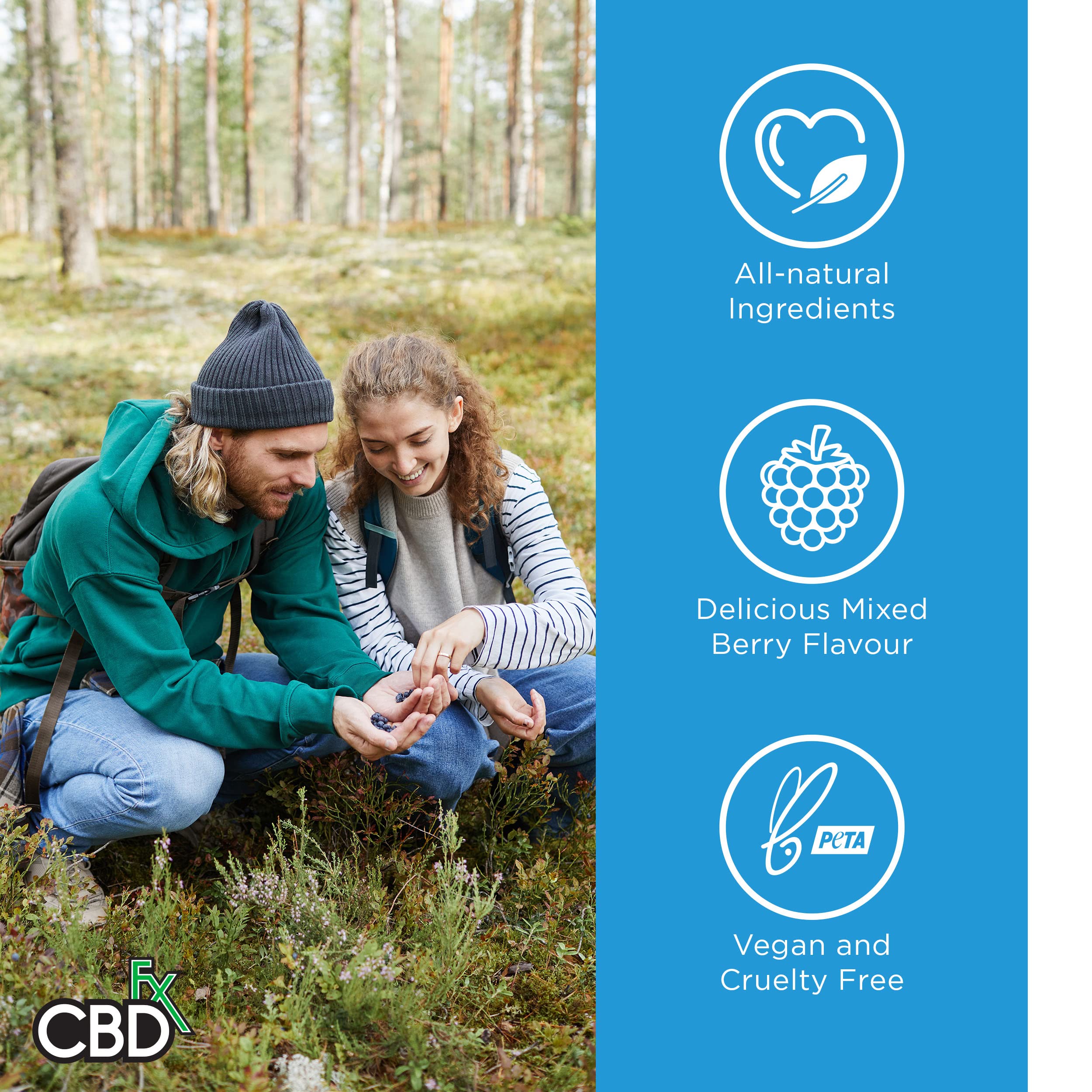 CBDfx 1500mg CBD High Strength Vegan Mixed Berry Gummies 25mg CBD per Gummy CBDFX uk supplements