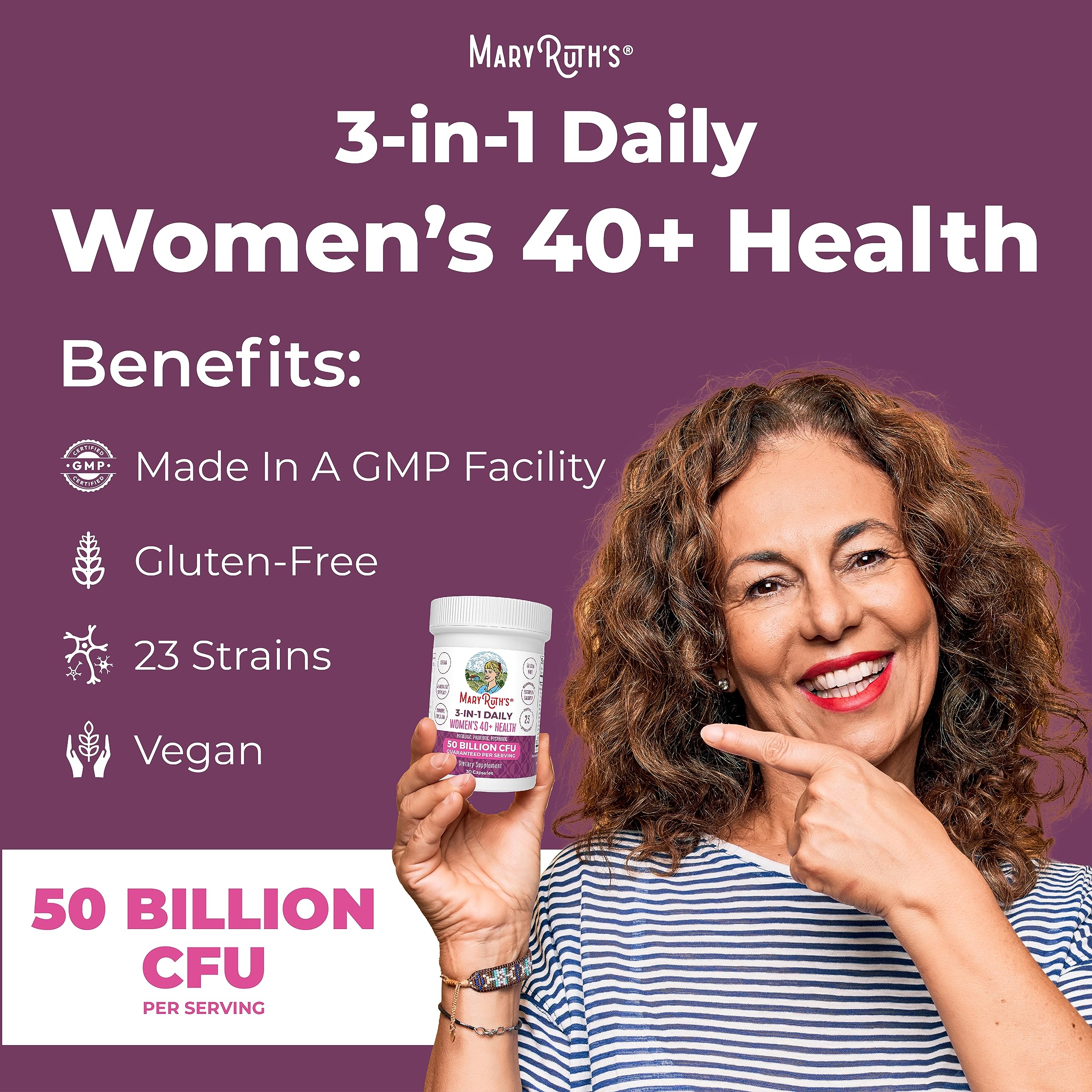 Mary Ruth's 3 in 1 Women's 40+ Health Probiotic, 30 CT MaryRuth Organics uk supplements
