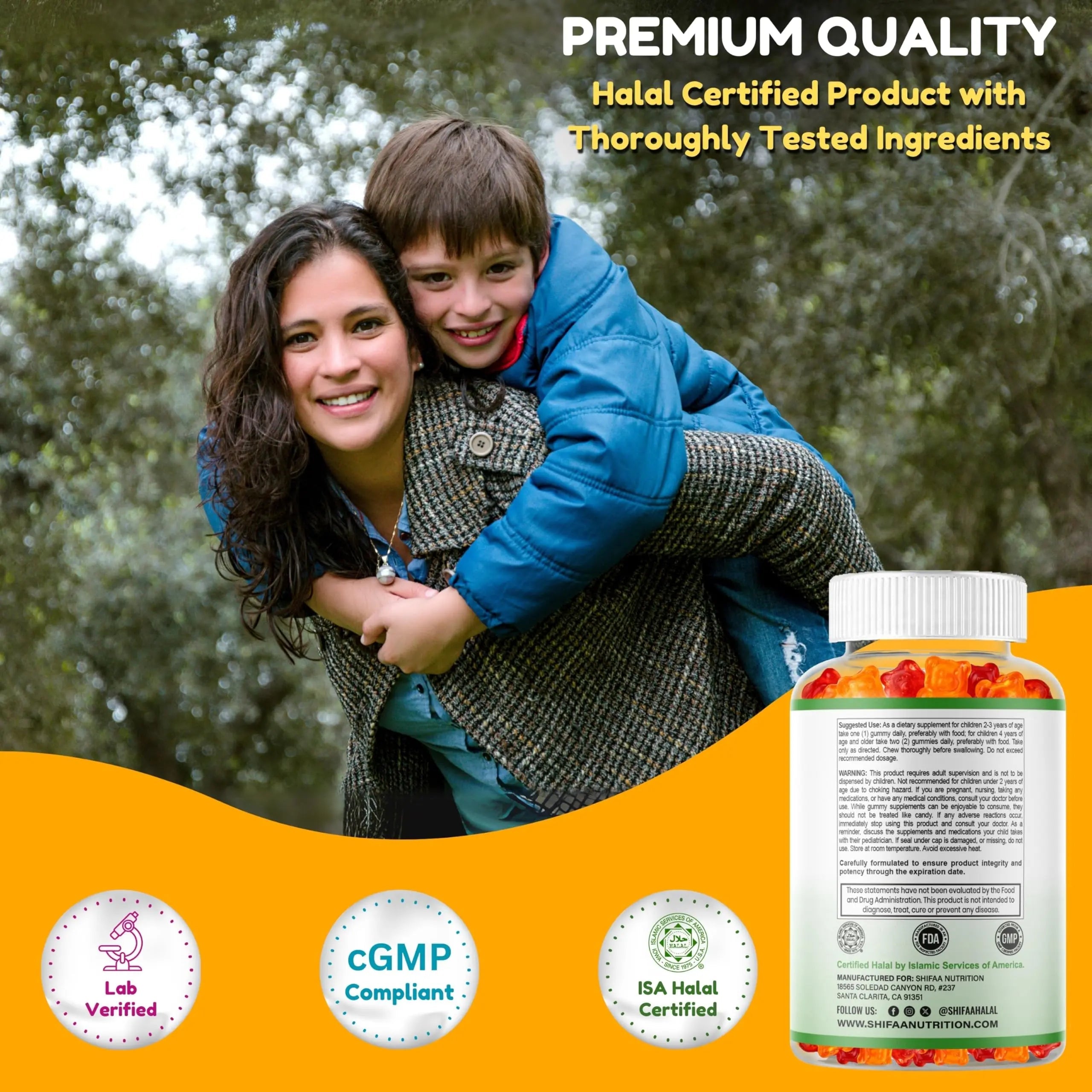 SHIFAA NUTRITION Halal Kids Multivitamin Gummies, 45-90 Days Supply, with All Essential Kids Vitamins SHIFAA NUTRITION uk supplements