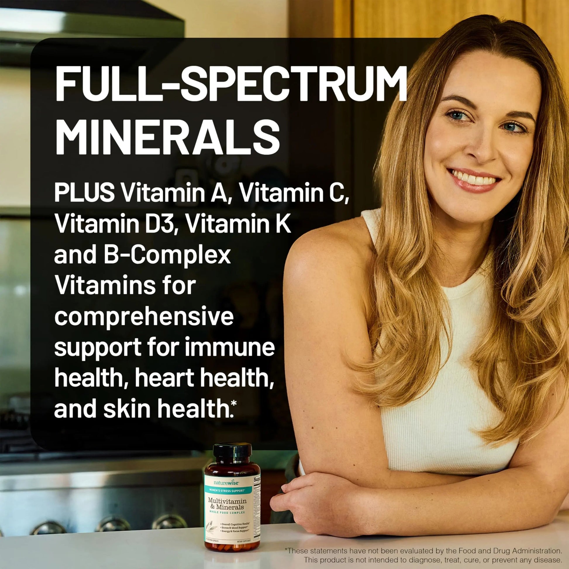 NatureWise [1 Multivitamin for Women Stress Support & Natural Minerals - 60 Capsules[30-Day Supply] + [1] Vitamin D3 5000iu + Organic Olive Oil - 30 Mini Softgels[30-Day Supply] NatureWise uk supplements
