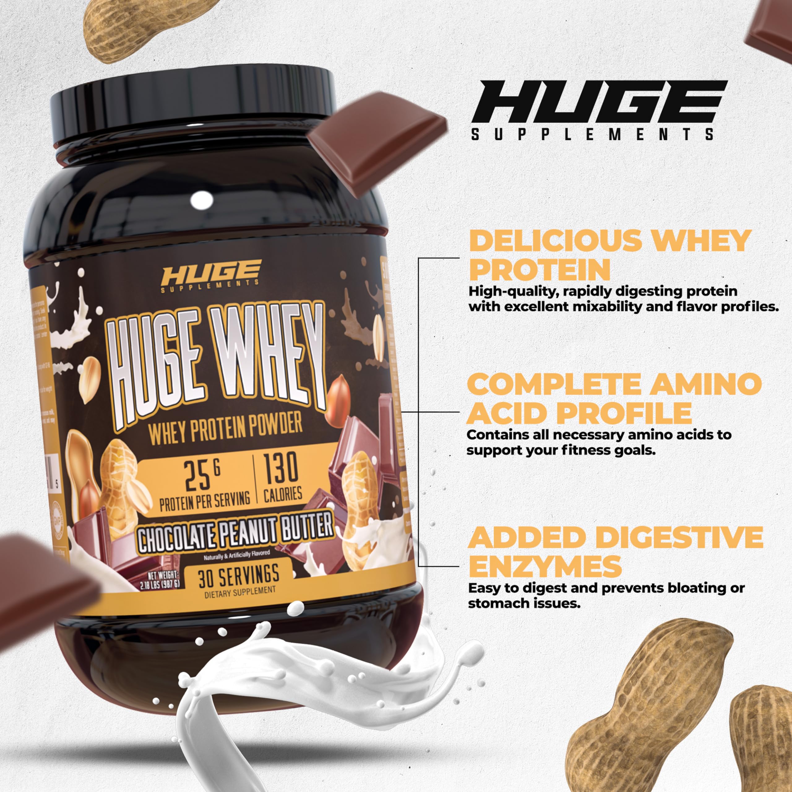 Huge Supplements Whey Protein Concentrate Powder - 25g Protein Per Serving Huge Supplements uk supplements