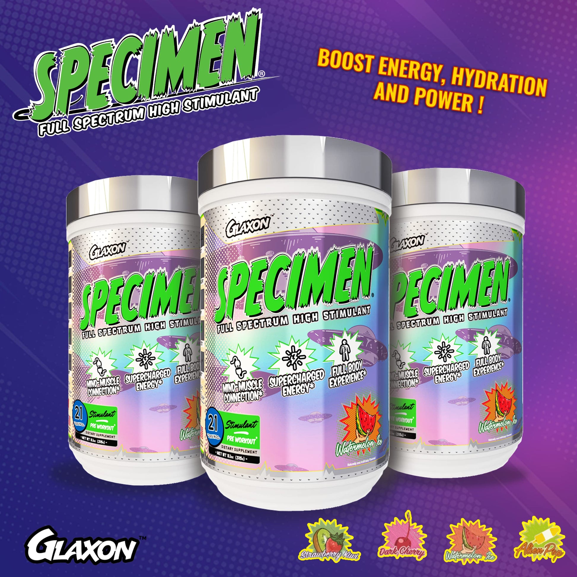 Glaxon Specimen High Stimulant Pre Workout Powder, Preworkout with 300mg Caffeine Glaxon uk supplements