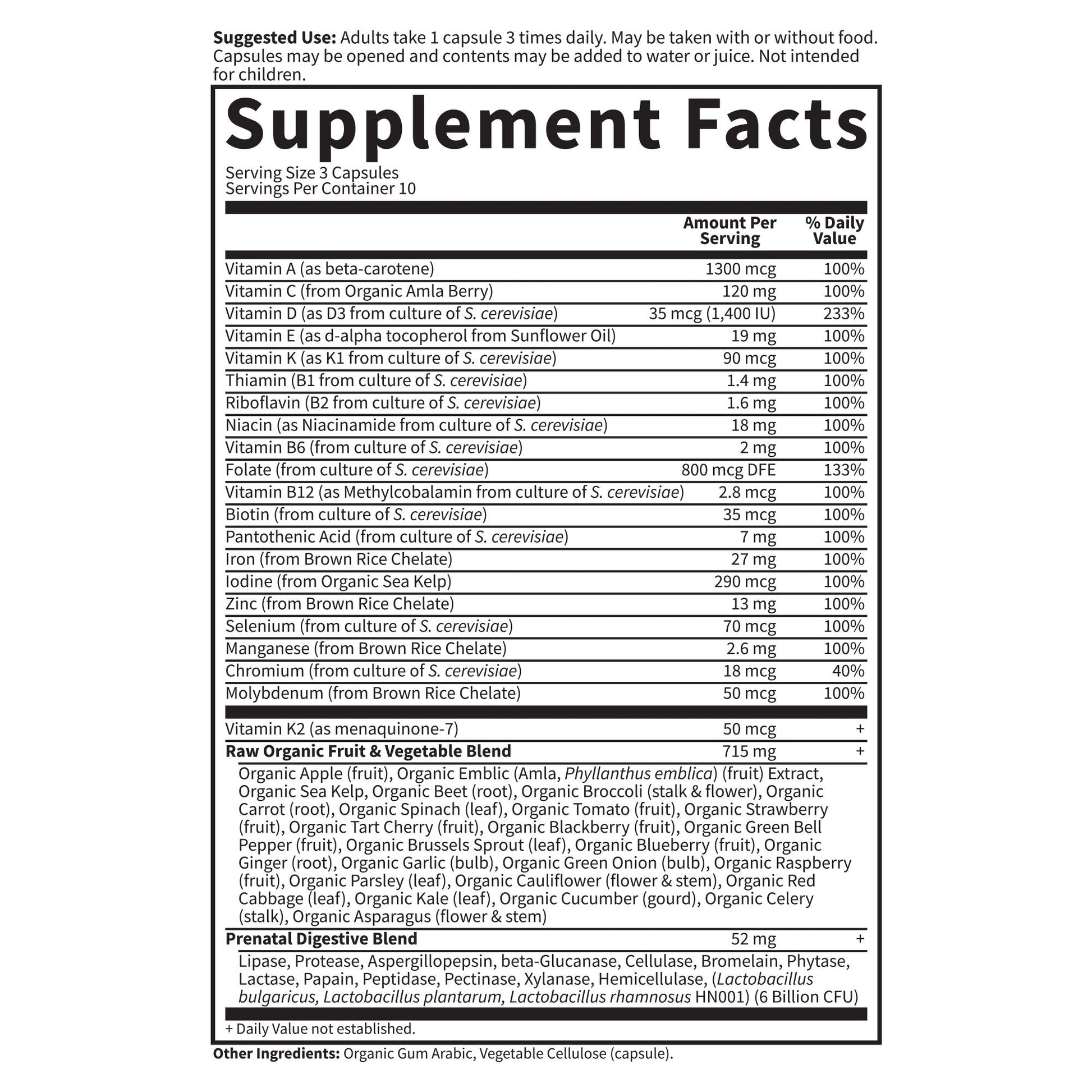 Garden of Life Prenatal Multivitamin for Women with Iron, Folate & Vitamin C and D3 for Neural Development & Probiotics for Immune Support Garden of Life uk supplements