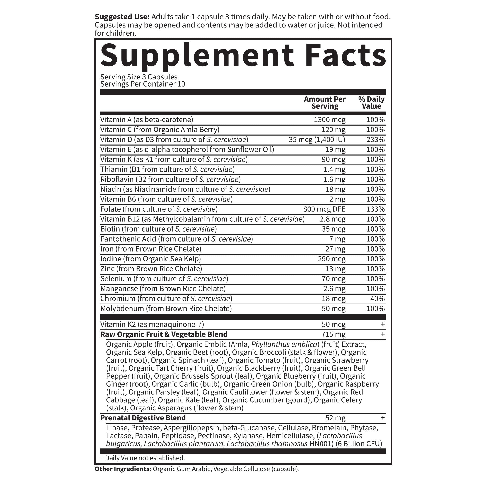 Garden of Life Prenatal Multivitamin for Women with Iron, Folate & Vitamin C and D3 for Neural Development & Probiotics for Immune Support Garden of Life uk supplements
