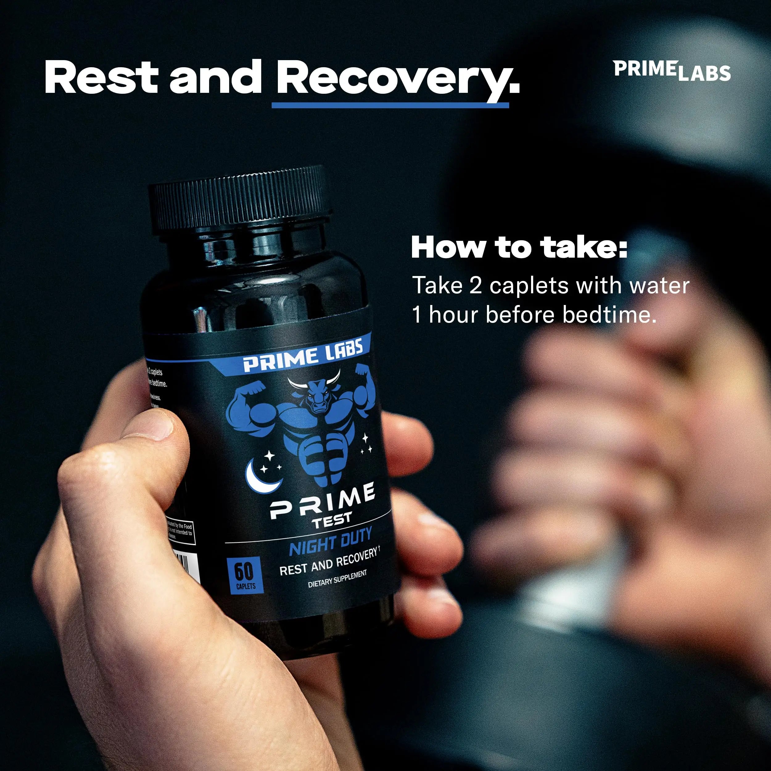 Prime Labs Night Duty - Nighttime Testosterone Booster & Sleep Support - PM Rest & Muscle Recovery Supplements - 60 Count Prime Labs uk supplements