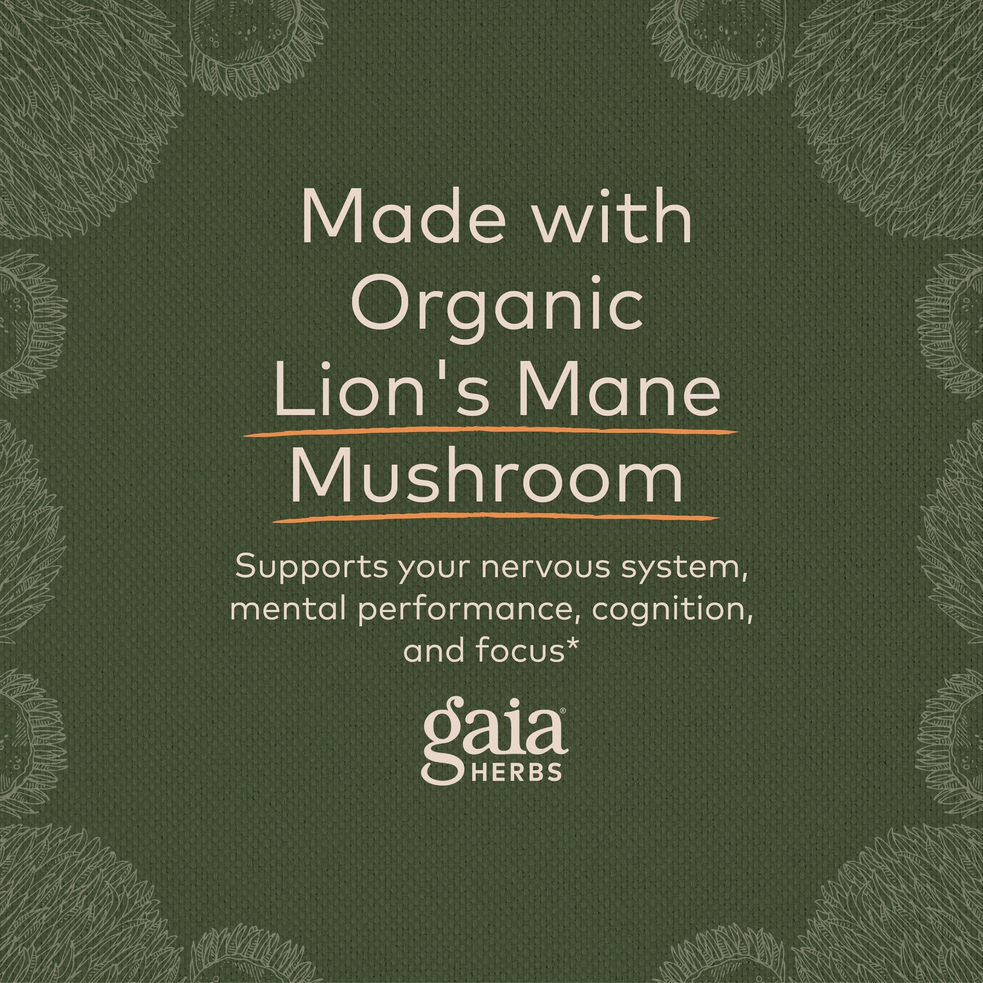 Gaia Herbs Organic Lion’s Mane Mushroom - Brain and Nerve Support Supplement Gaia Herbs uk supplements