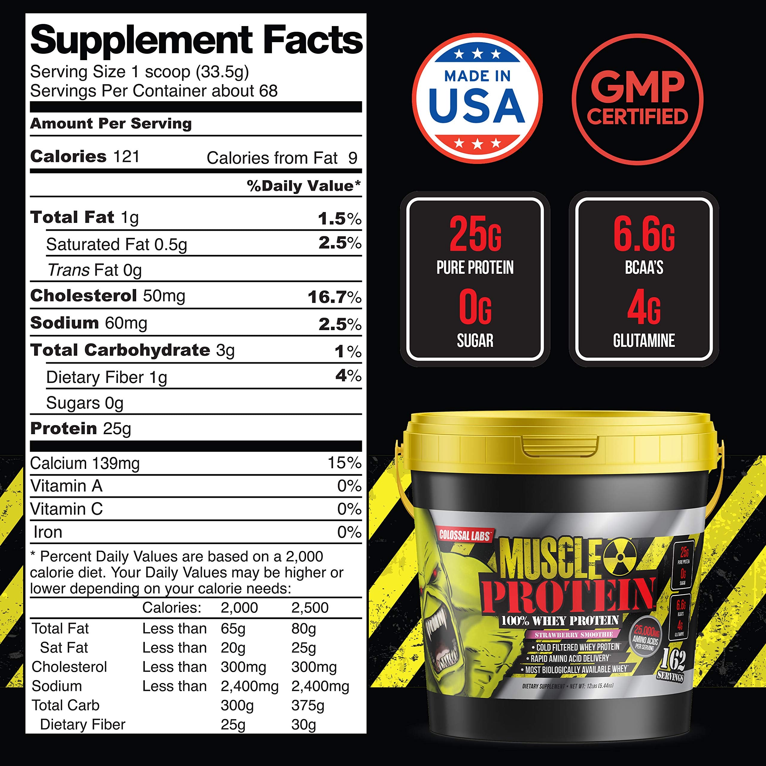COLOSSAL LABS Muscle Protein Whey Powder [12 lbs/Pack of 1]-Strawberry Protein COLOSSAL LABS uk supplements