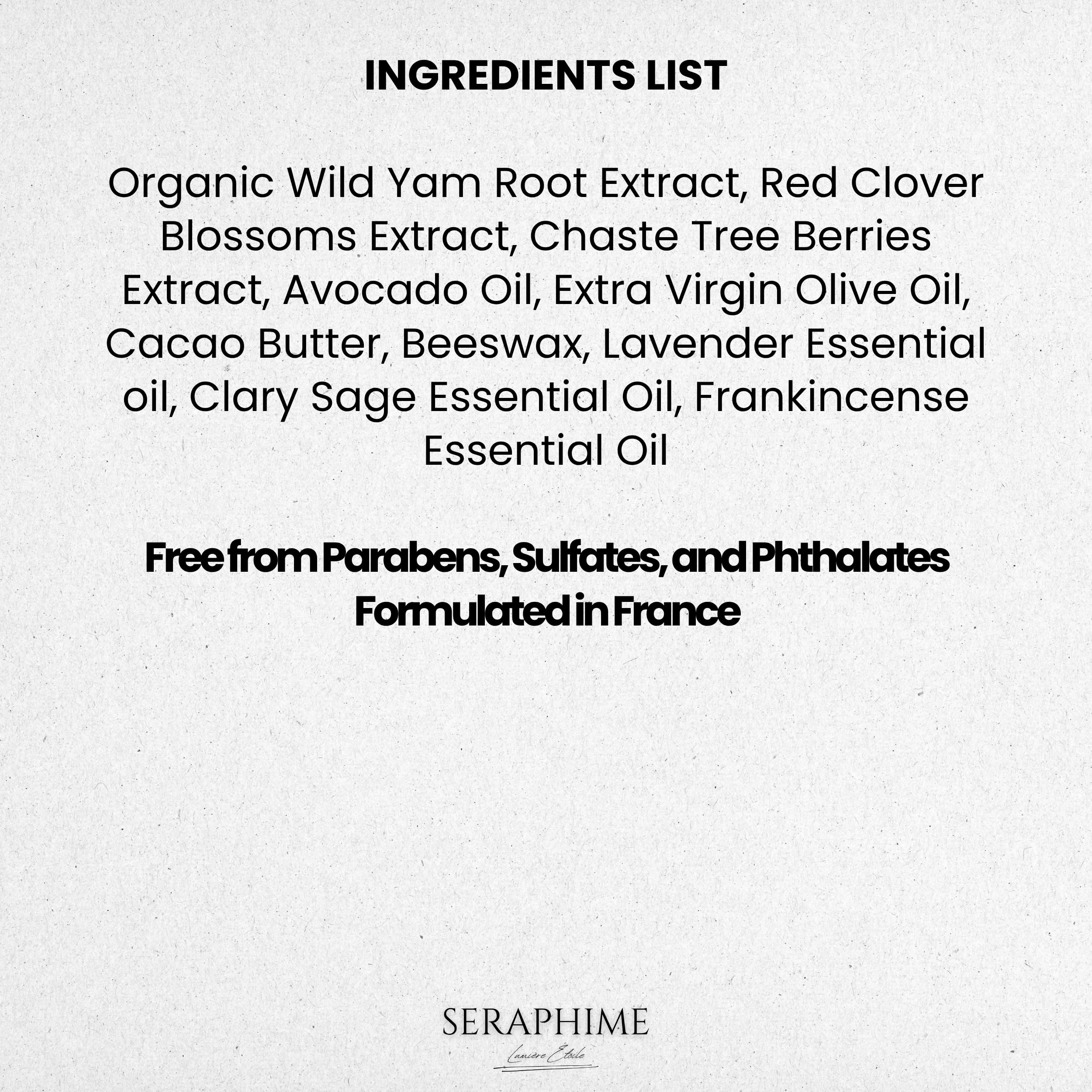 Seraphime Wild Yam Cream for Hormone Balance - Gift for Mom - Menopause and PMS Support for Women - Wild Yam Balancing Cream - Hot Flashes, Night Sweats, Mood Swings, Low Energy - Lavender 4oz Seraphime uk supplements