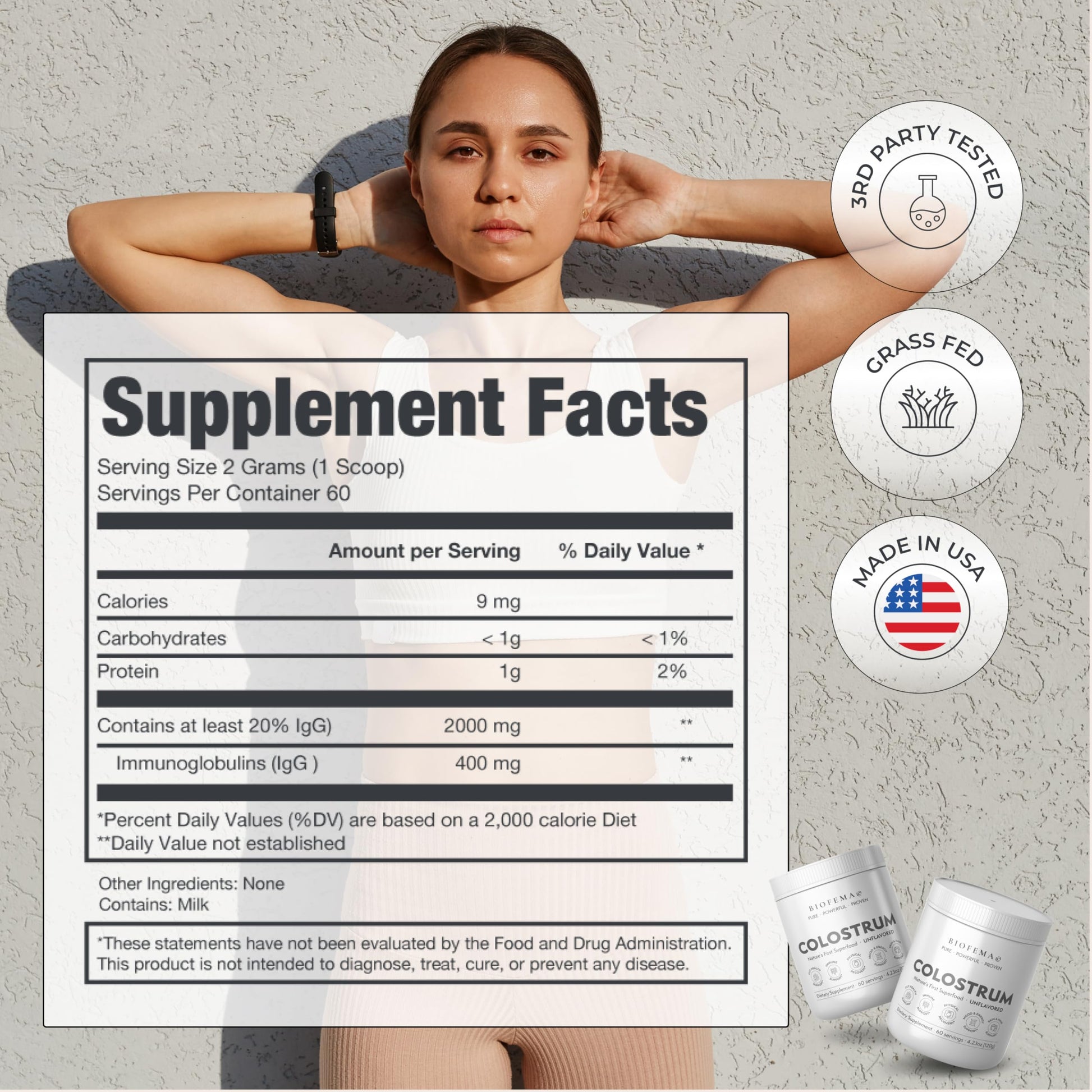 BIOFEMA Bovine Colostrum Supplement - Natures Superfood – First Milk Powder Magic for Gut Health, Immune Support, Physical Recovery, Skin, Hair & Nail Health BIOFEMA uk supplements