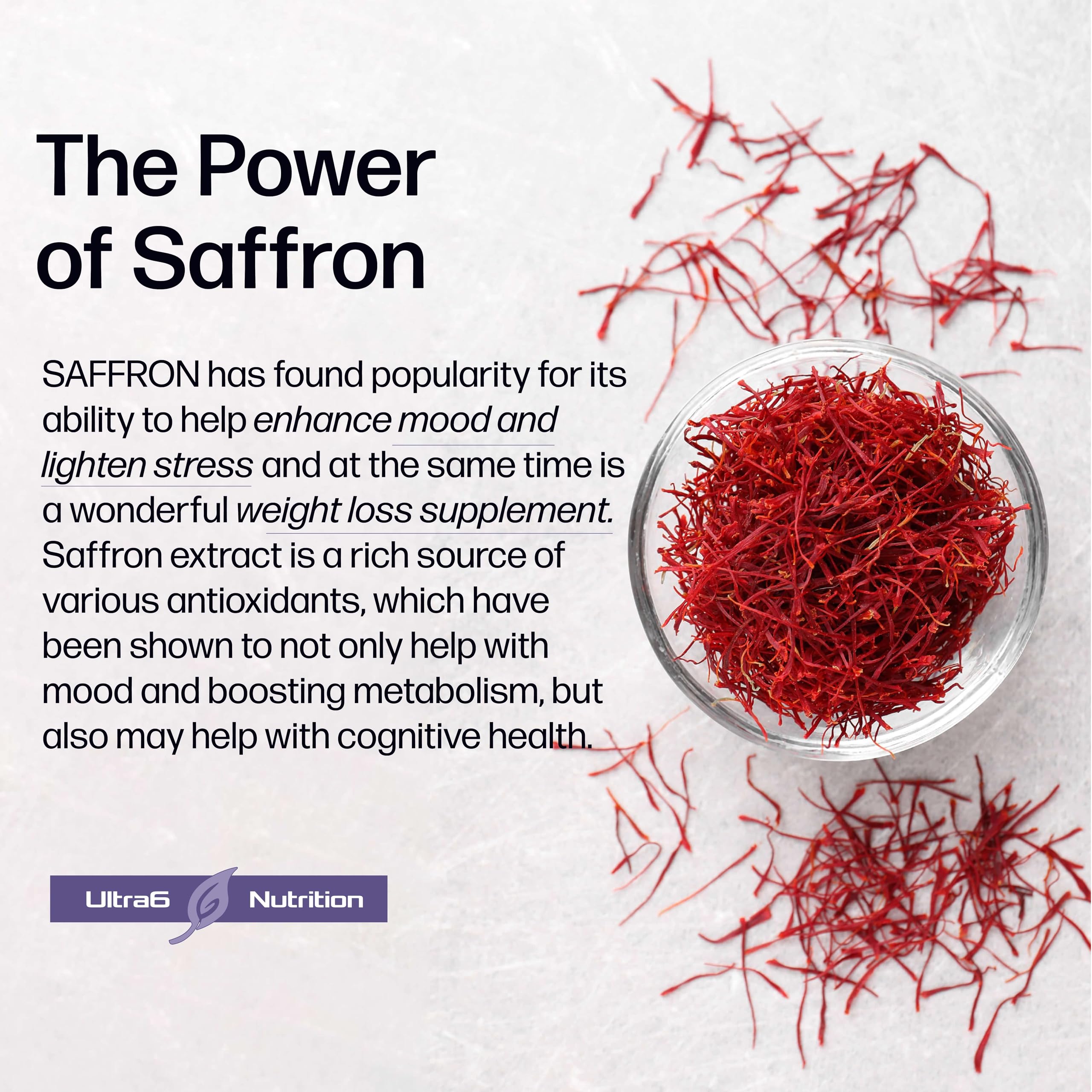 Pure Saffron Extract - Appetite Suppressant for Weight Loss Women & Men - Natural Hunger Ultra6 Nutrition uk supplements