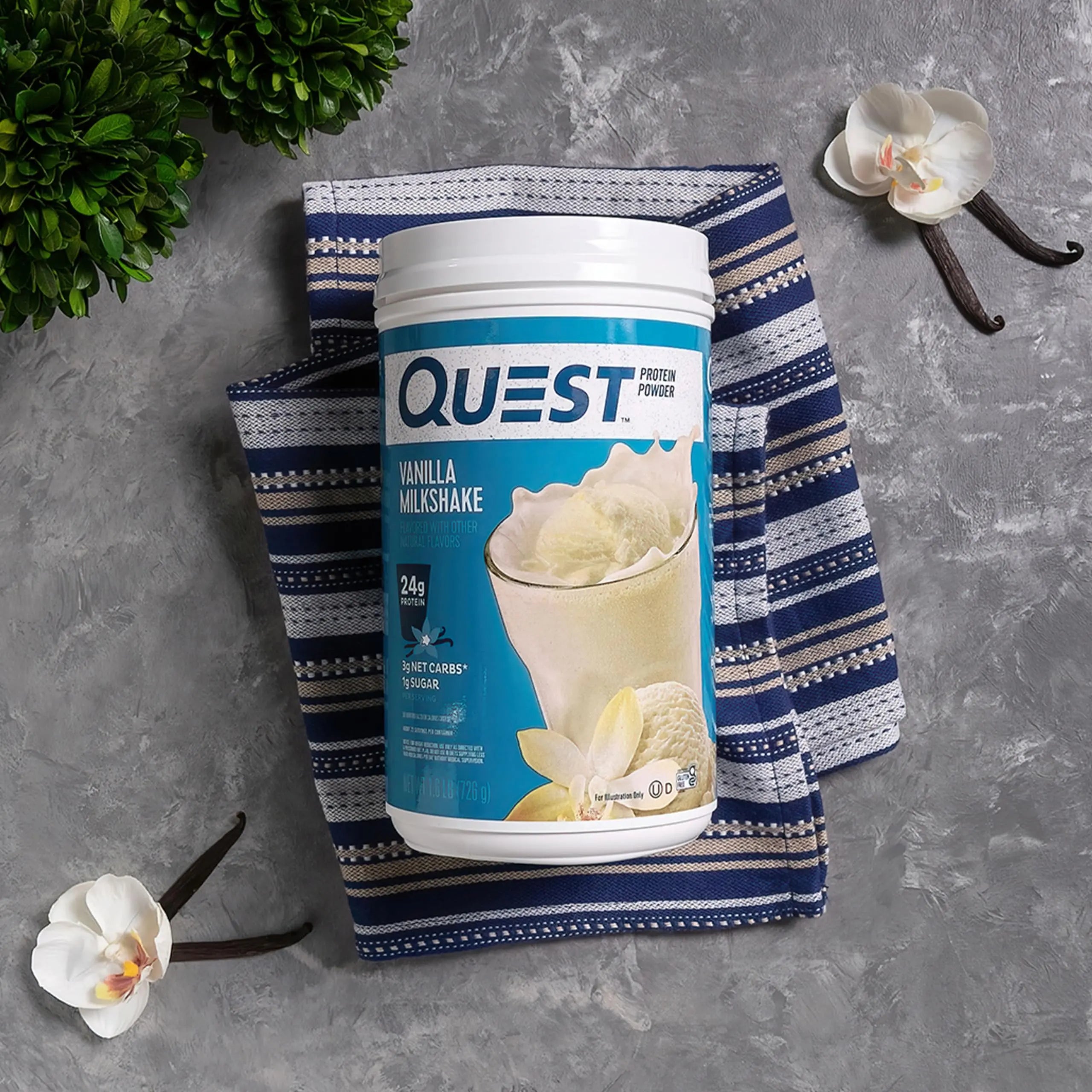 Quest Nutrition Vanilla Milkshake Protein Powder, 24g of Protein, 1g of Sugar, Low Carb, Gluten Free, 1.6 Pound, 23 Servings Quest uk supplements