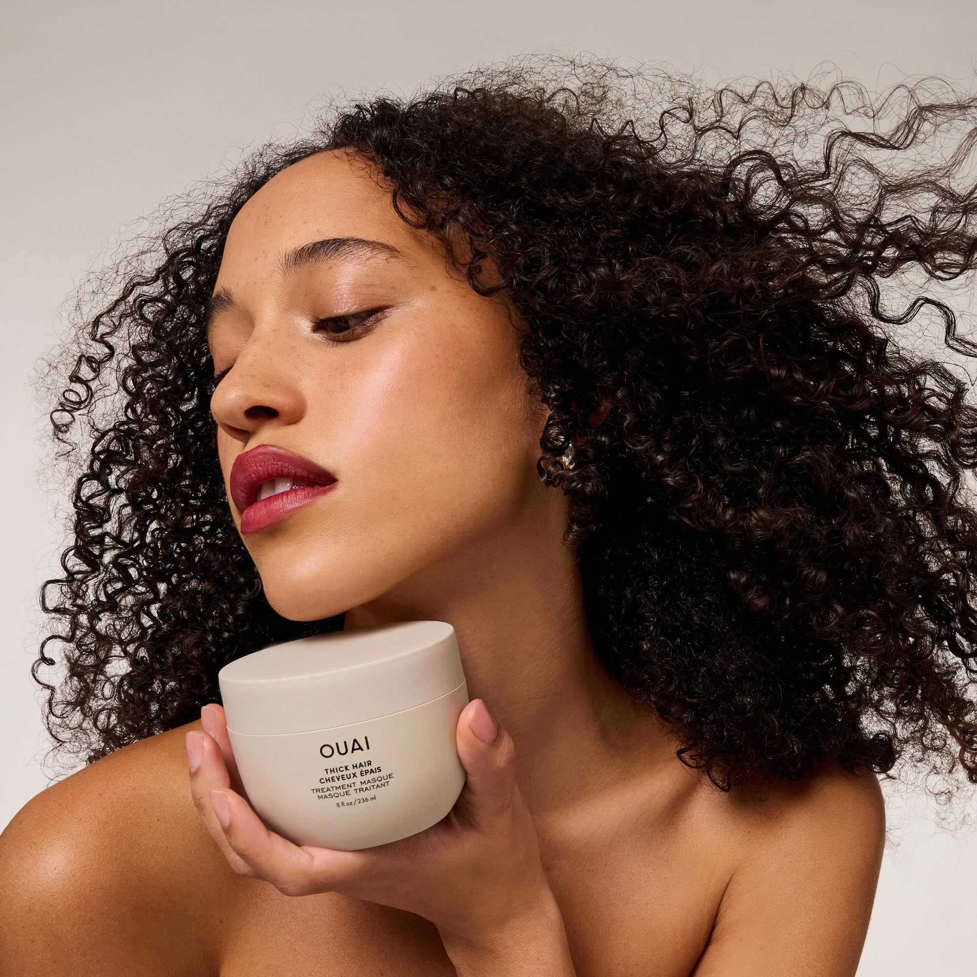 OUAI Thick Hair Mask - Treatment Masque with Almond Oil, Olive Oil, & Hydrolyzed Keratin to Restore Damaged Hair - Phthalate & Paraben Free Masque (3.4 Oz) OUAI uk supplements