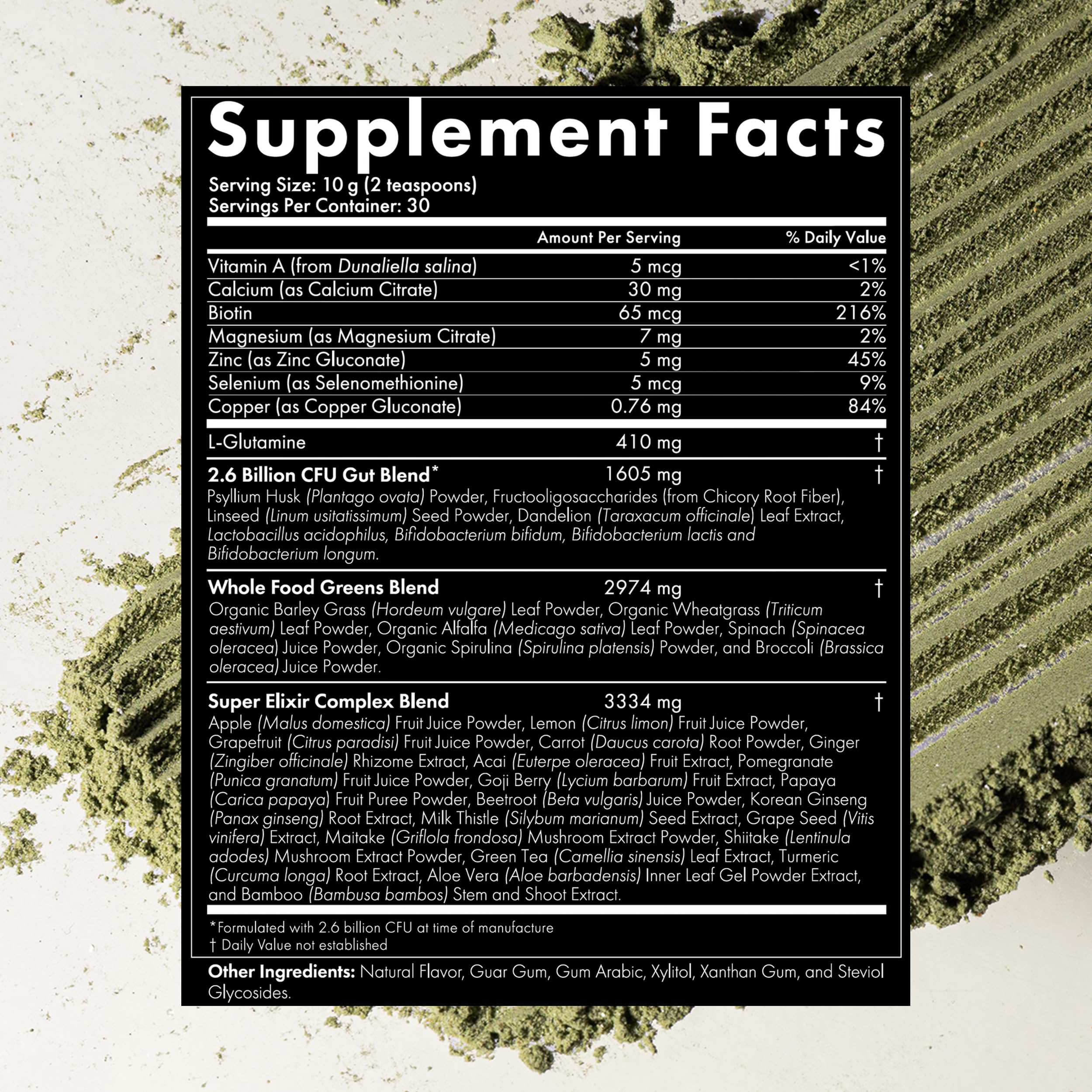 WelleCo The Super Elixir Daily Greens Powder, Probiotic Drink Mix with Whole Foods, Gluten Free, Vegan Gut Health Powder, Energy, Immunity, Healthy Skin, Hair & Nails (300g, Lemon Ginger) WelleCo uk supplements