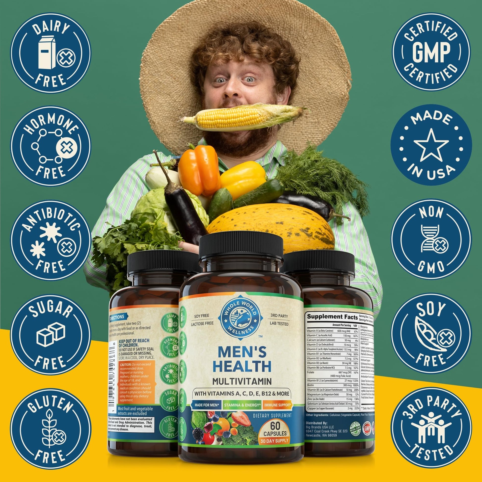 Womens Daily Multivitamins & Mens Daily Multivitamins Bundle (One Bottle Each) - Supports Holistic Wellness, Including Energy & Focus. Multivitamin & Multimineral Blend. Made in The USA. WHOLE WORLD WELLNESS uk supplements
