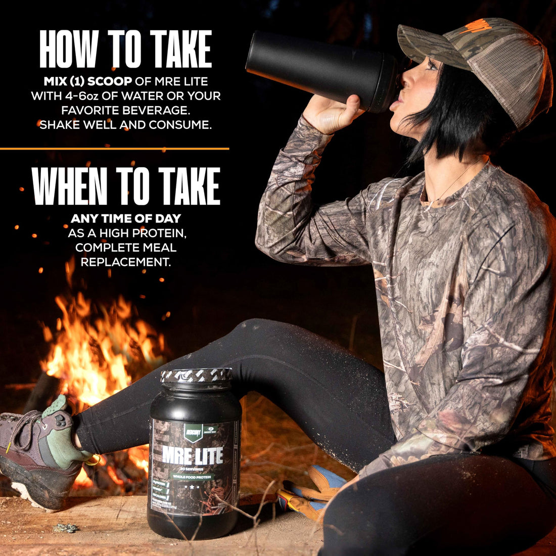 REDCON1 x Mossy Oak MRE Lite Whole Food Protein Powder, Chocolate Moose - Low Carb REDCON1 uk supplements