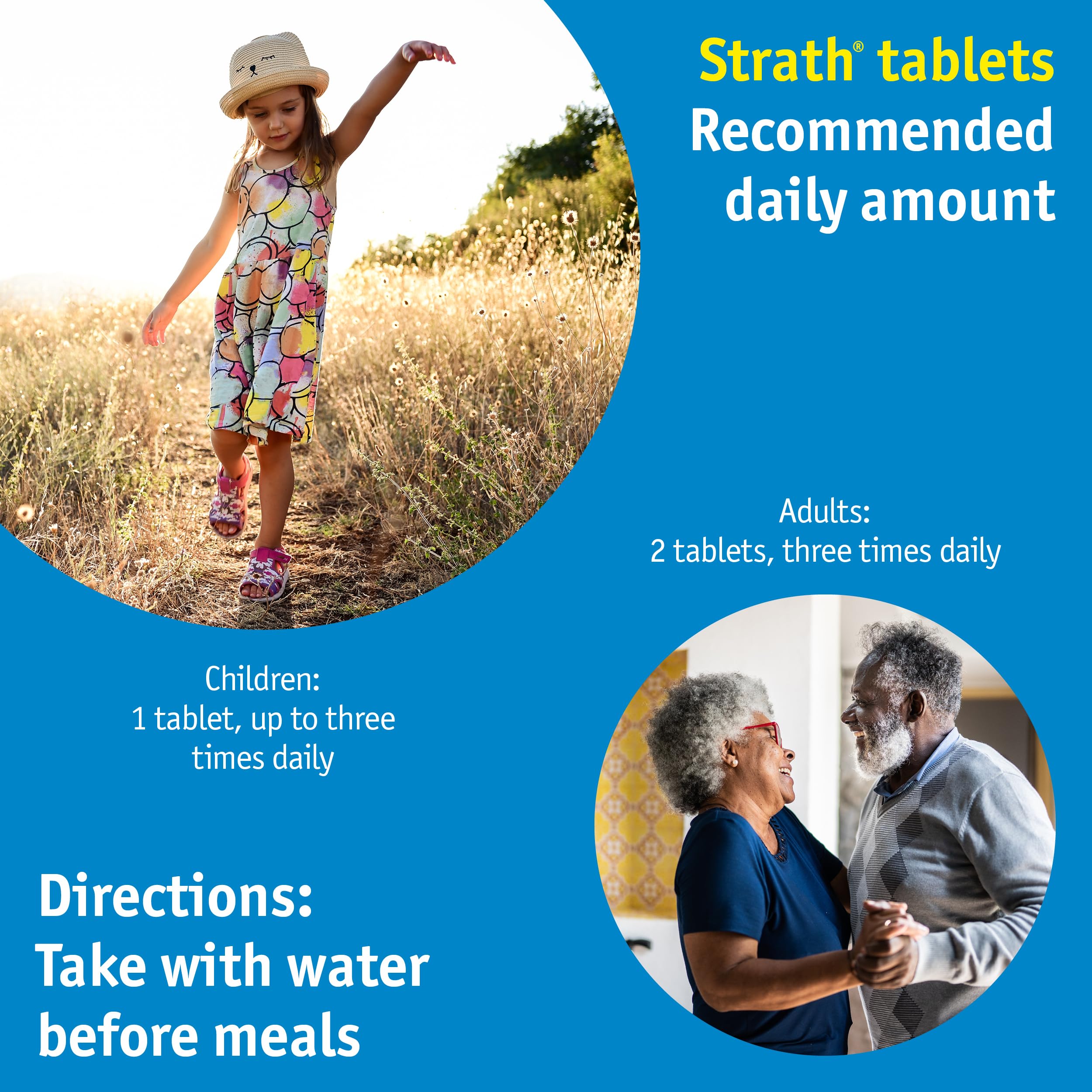 Strath Nutritional Yeast Tablets - Vegetarian, Lactose Free, Artificial Additive Free - Digestive Support, Nutrient Absorption - Unflavored Daily Supplement - Prebiotic and Postbiotic Bio-Strath uk supplements