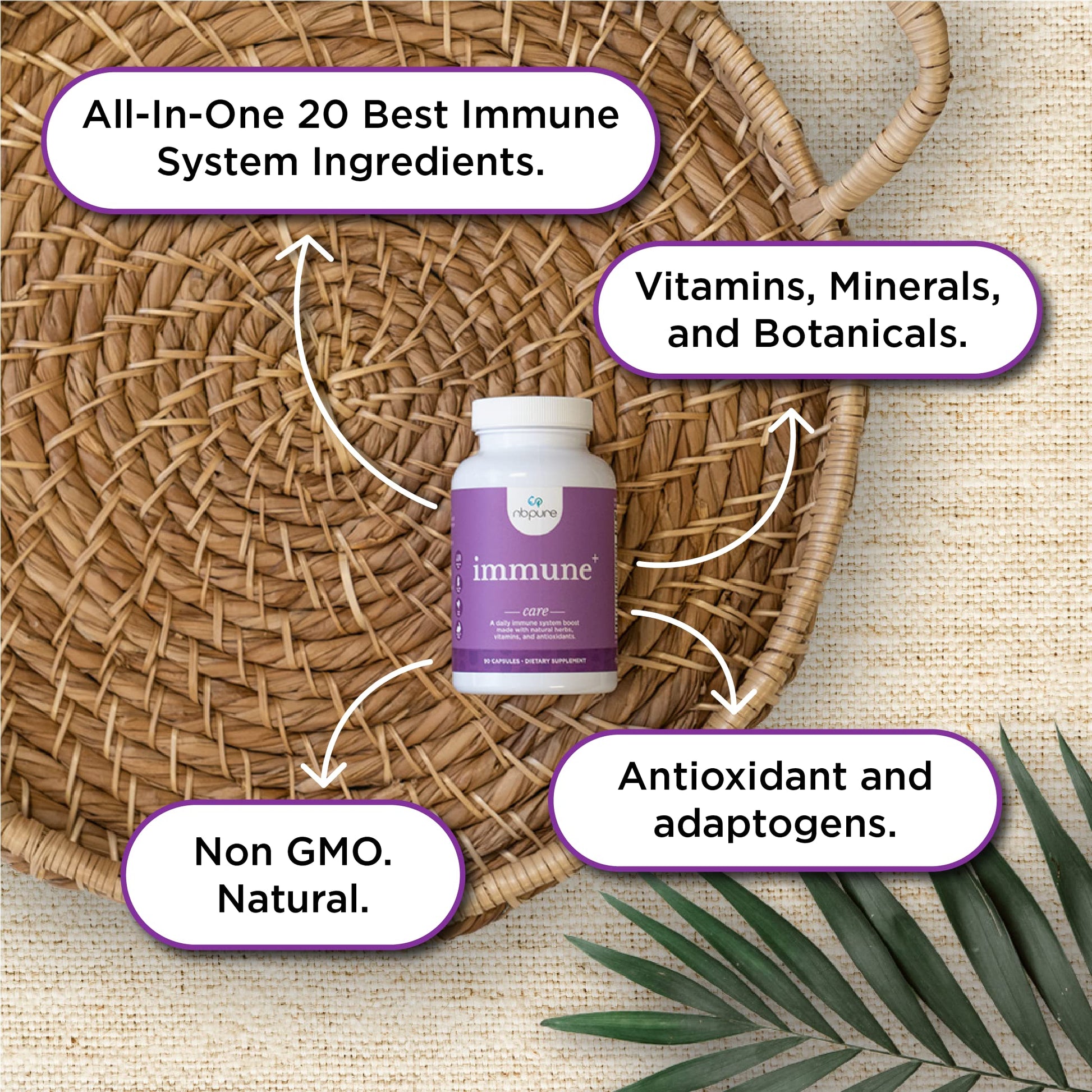 nbpure Immune+ Daily Immune System Supplement Boost, Immunity Supplement, 90 Count nbpure uk supplements