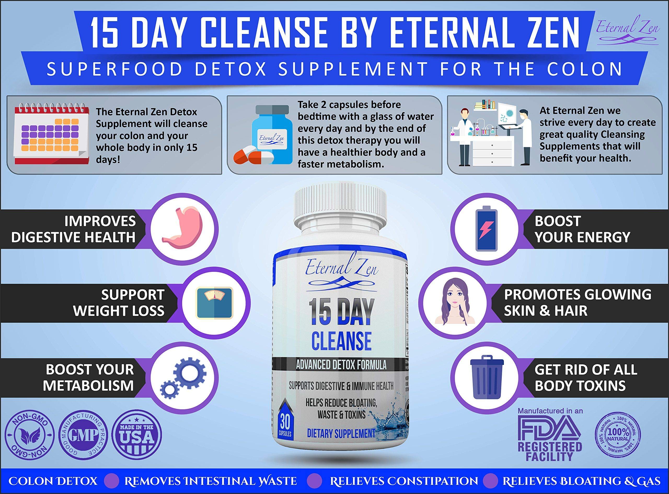 Eternal Zen 15 Day Colon Cleanser Detox with Extra Strength Herbs, Senna is a Fast Acting Eternal Zen uk supplements