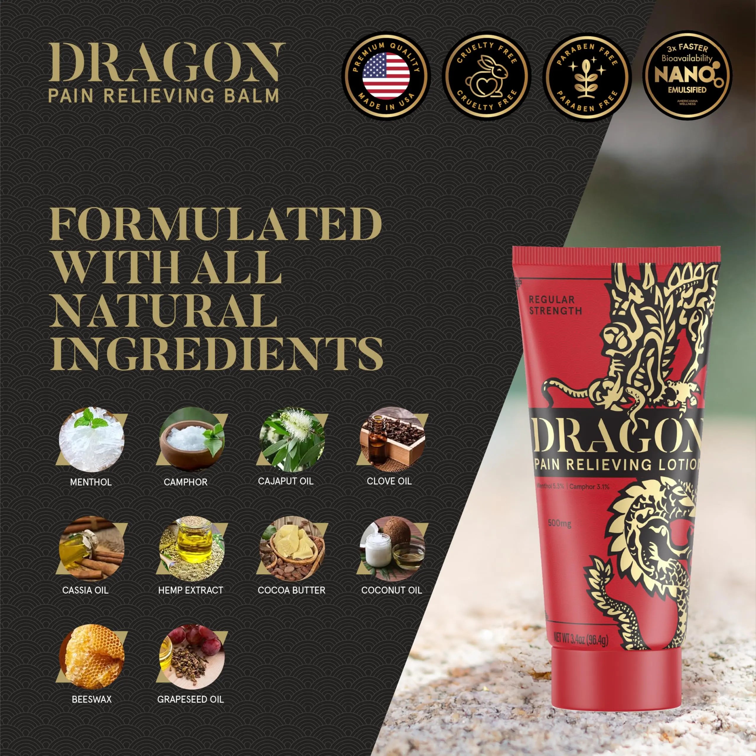 Americanna Wellness Dragon Lotion 3.4oz Regular Red Americanna Wellness uk supplements