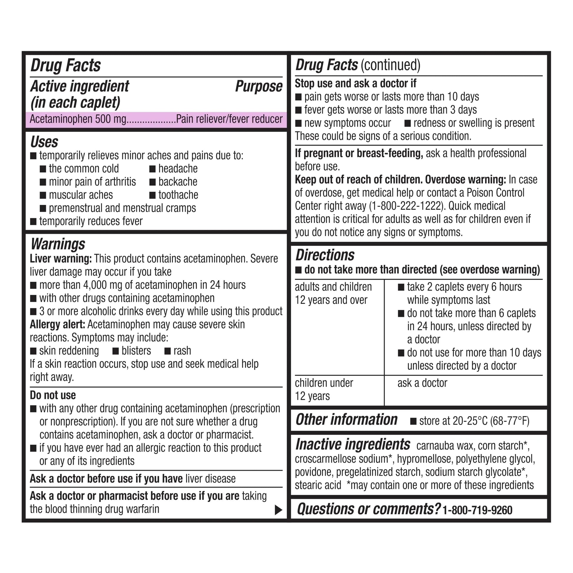 Rite Aid Extra Strength Acetaminophen, 500mg - 500 Caplets | Pain Reliever & Fever Reducer for Migraines, Joint Pain, Muscle or Back Pain, and Menstrual Pain Rite Aid uk supplements