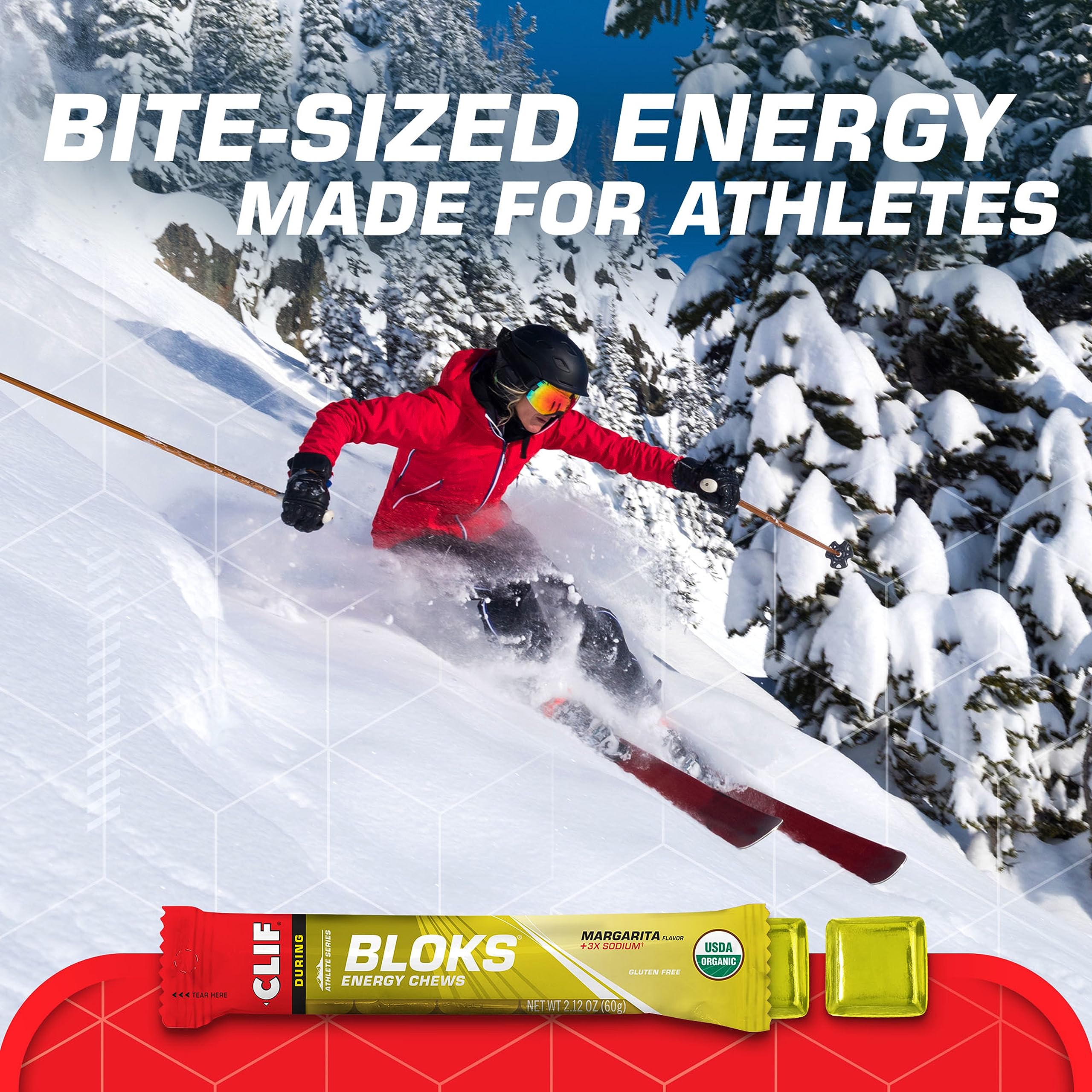 CLIF BLOKS - Margarita Flavor with 3X Sodium - Energy Chews - Non-GMO Clif Bar uk supplements