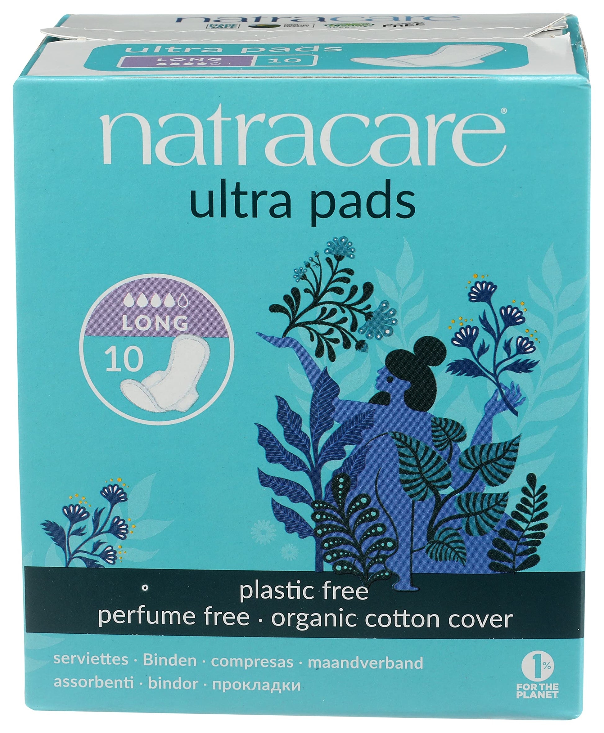 Natracare Slim Fitting Ultra Pads with Wings, Long, Made with Certified Organic Cotton NATRACARE uk supplements