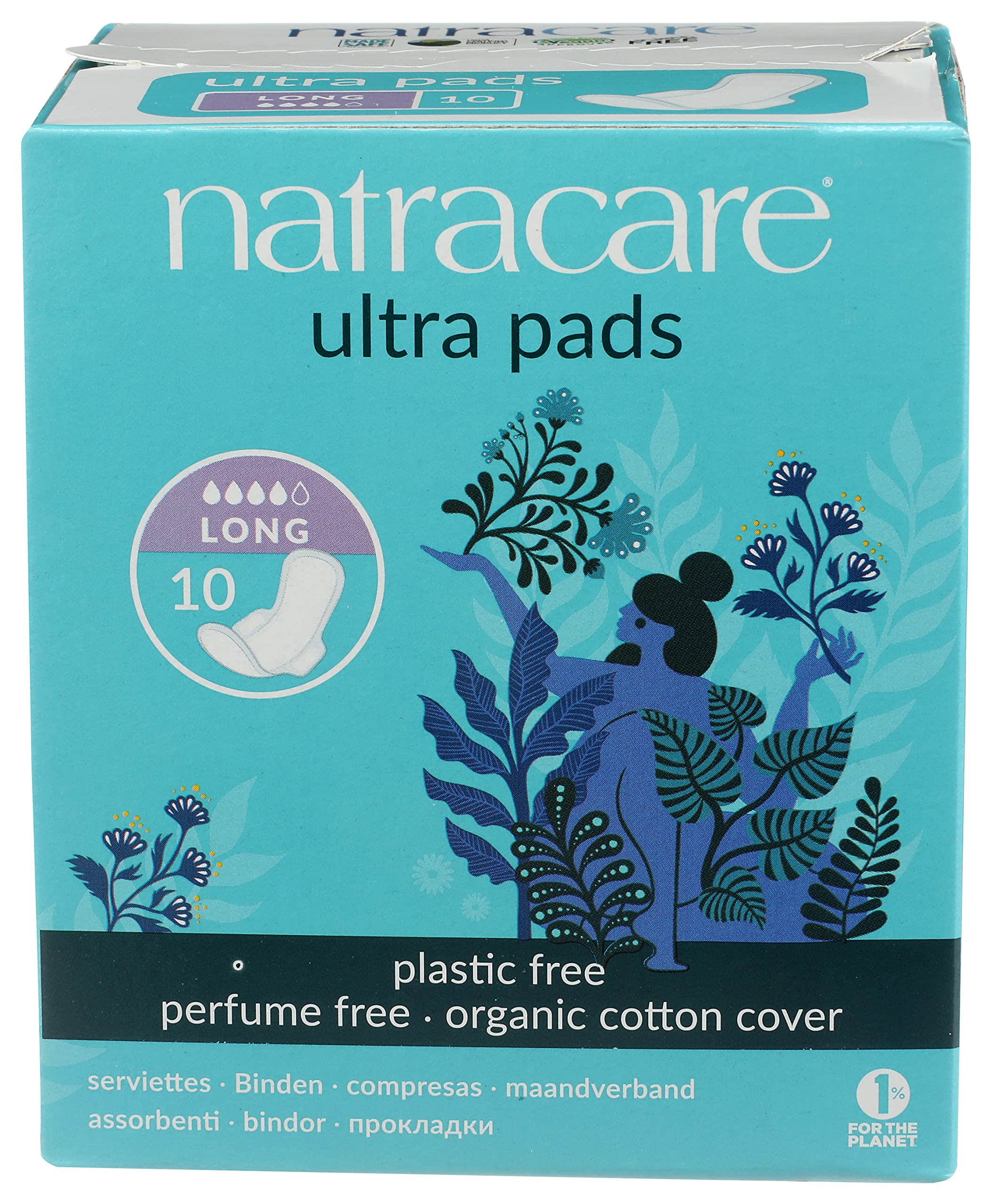 Natracare Slim Fitting Ultra Pads with Wings, Long, Made with Certified Organic Cotton NATRACARE uk supplements