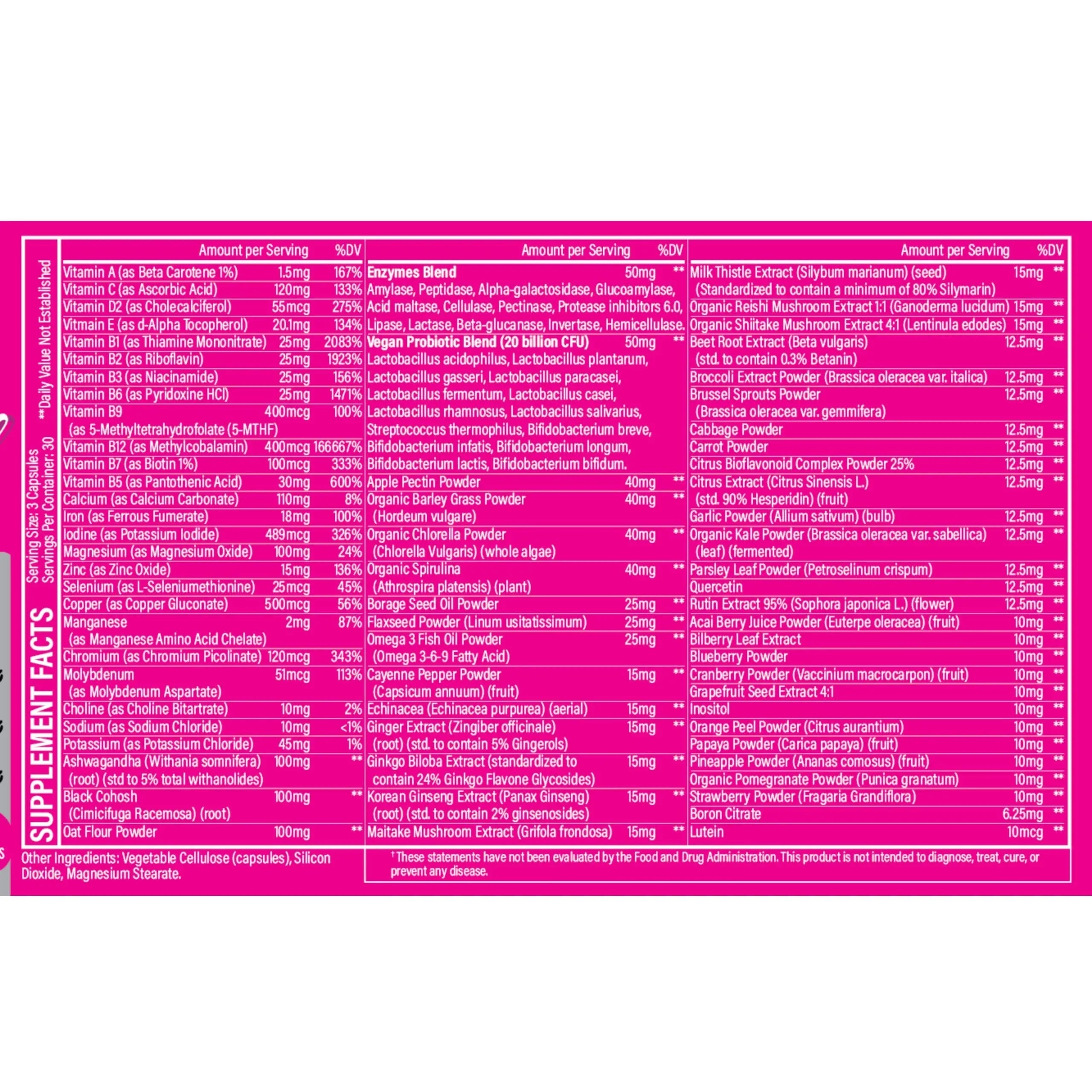 Whole Nature Whole Food Multivitamin for Women Womens Multi Vitamin with Folate, B12 Methyl, Vitamins, Minerals, Probiotics and Omegas Whole Nature uk supplements