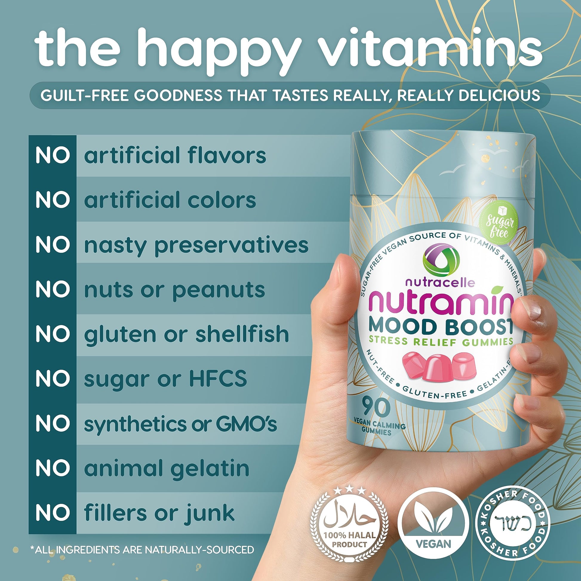 Nutracelle NUTRAMIN Mood Boost Multivitamin Gummy - Delicious & Yummy Anti-Stress Nutracelle uk supplements