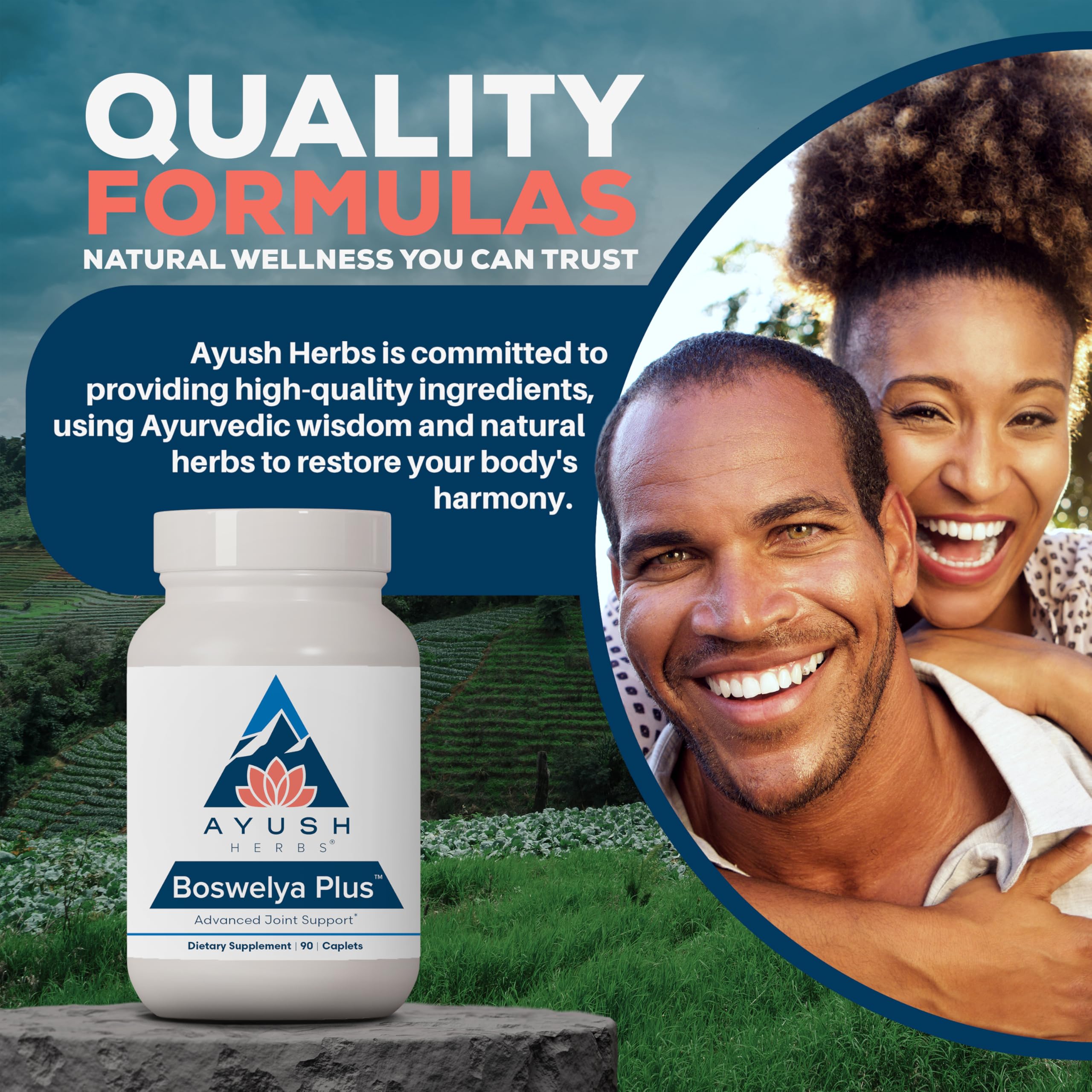 Ayush Herbs Boswelya Plus - Glucosamine Chondroitin Joint Support Supplement, Turmeric Muscle Support for Men & Women, Joint Care with Curcumin - 90 Vegetarian Capsules (1 Count) Ayush Herbs uk supplements