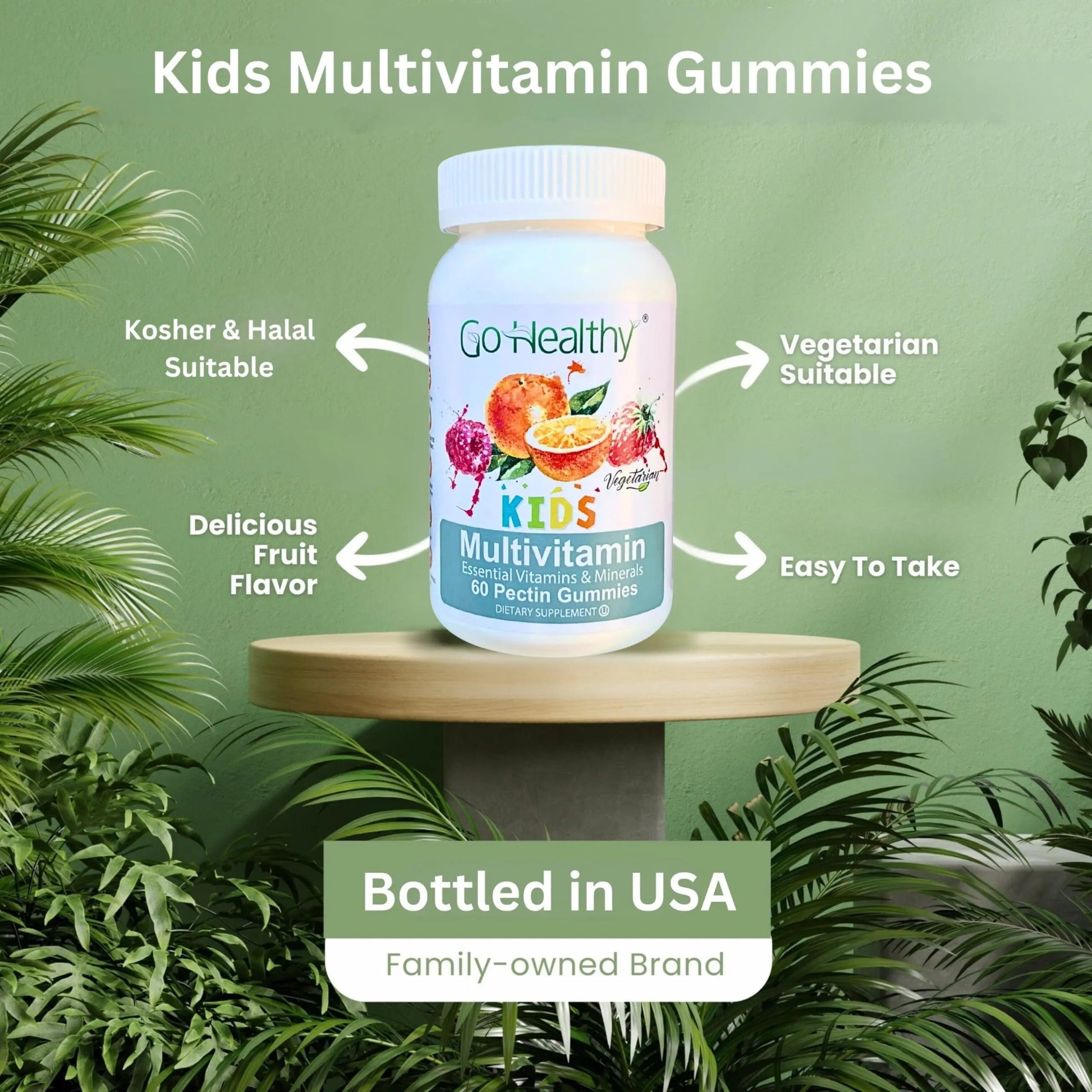 Go Healthy Kids Multivitamin Gummies, Immune Support, Kids Vitamin Gummies, Kosher Kid Vitamin, Halal Go Healthy Natural uk supplements
