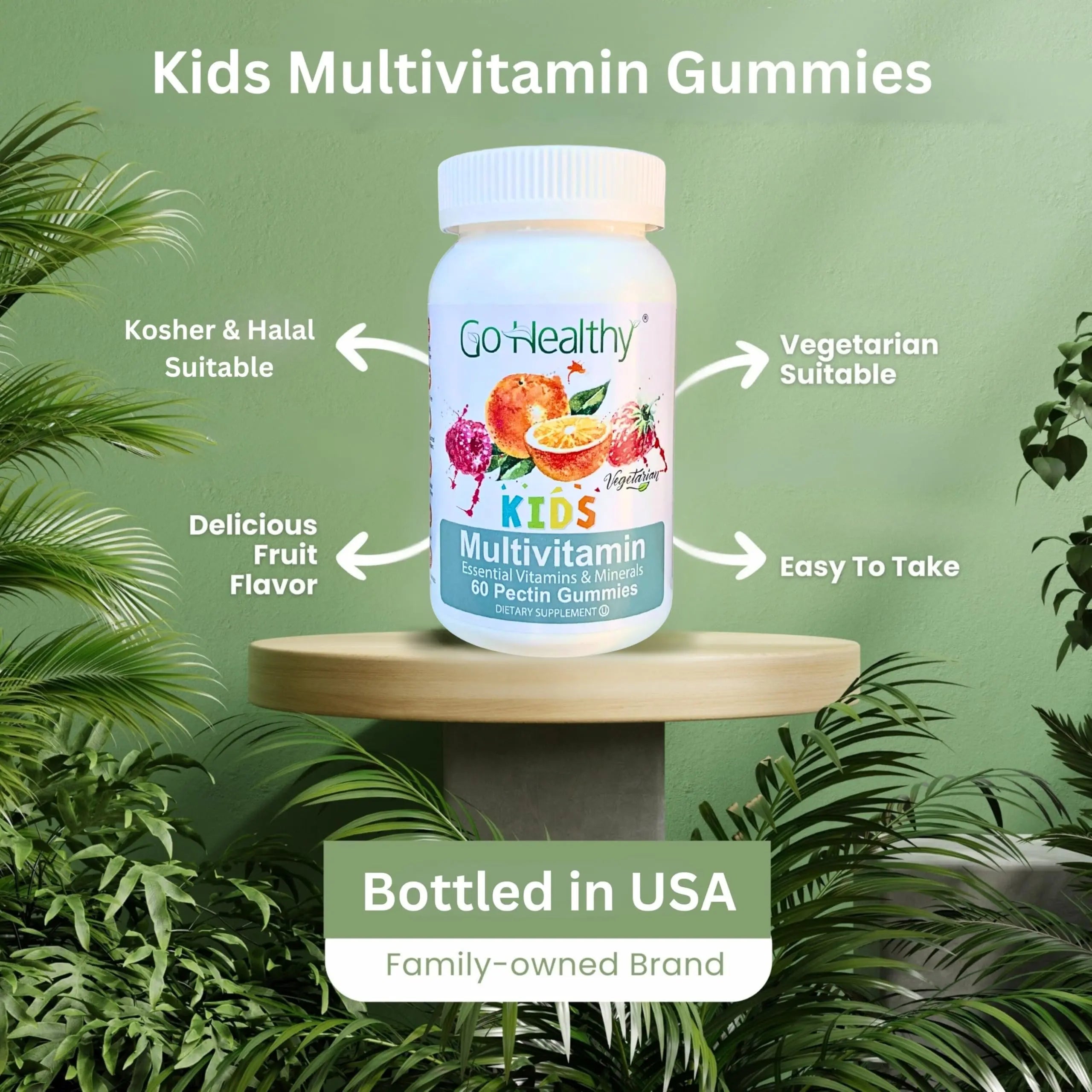 Go Healthy Kids Multivitamin Gummies, Immune Support, Kids Vitamin Gummies, Kosher Kid Vitamin, Halal Go Healthy Natural uk supplements