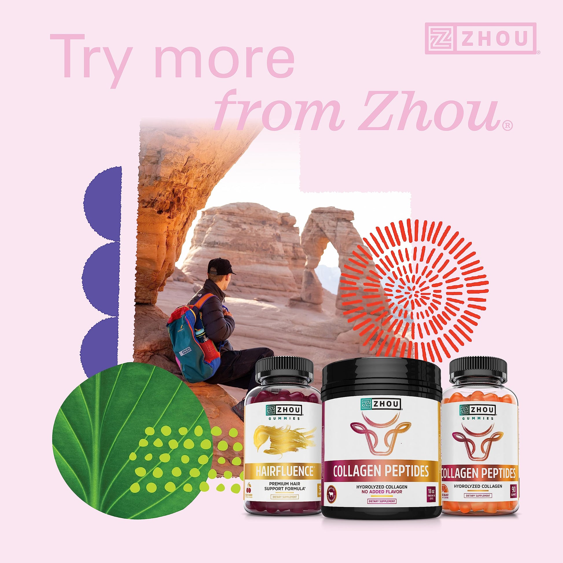 Zhou Hairfluence, Hair Growth Supplement with Biotin 5000mcg, Collagen, Keratin, Zhou Nutrition uk supplements
