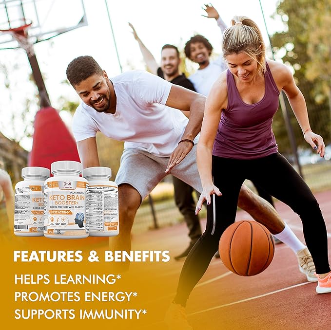 Keto Brain Booster - Brain Supplement - Focus, Concentration, Memory Neuro Supplement for Women & Men - Supports Learning, Energy, Immunity - All Natural, Non GMO, Made in USA - 60 Capsules Slim Heat uk supplements