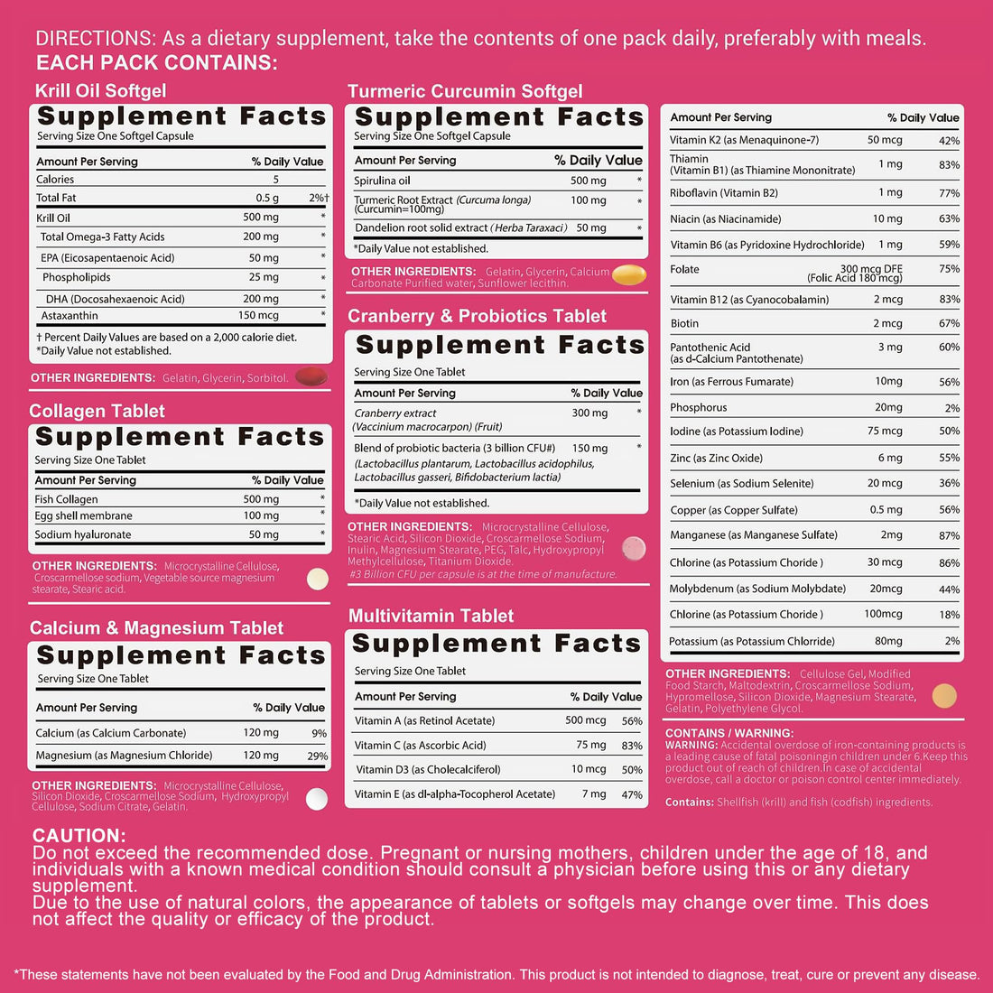 RevitaPlus Multivitamin for Women with Vitamin A,B,C,D3,E,K2,Biotin, Collagen,Krill Oil,Cranberries Supports Energy,Wellness,Beauty and Immune - Vitamin Packs for Women Health 30 Packs RevitaPlus uk supplements